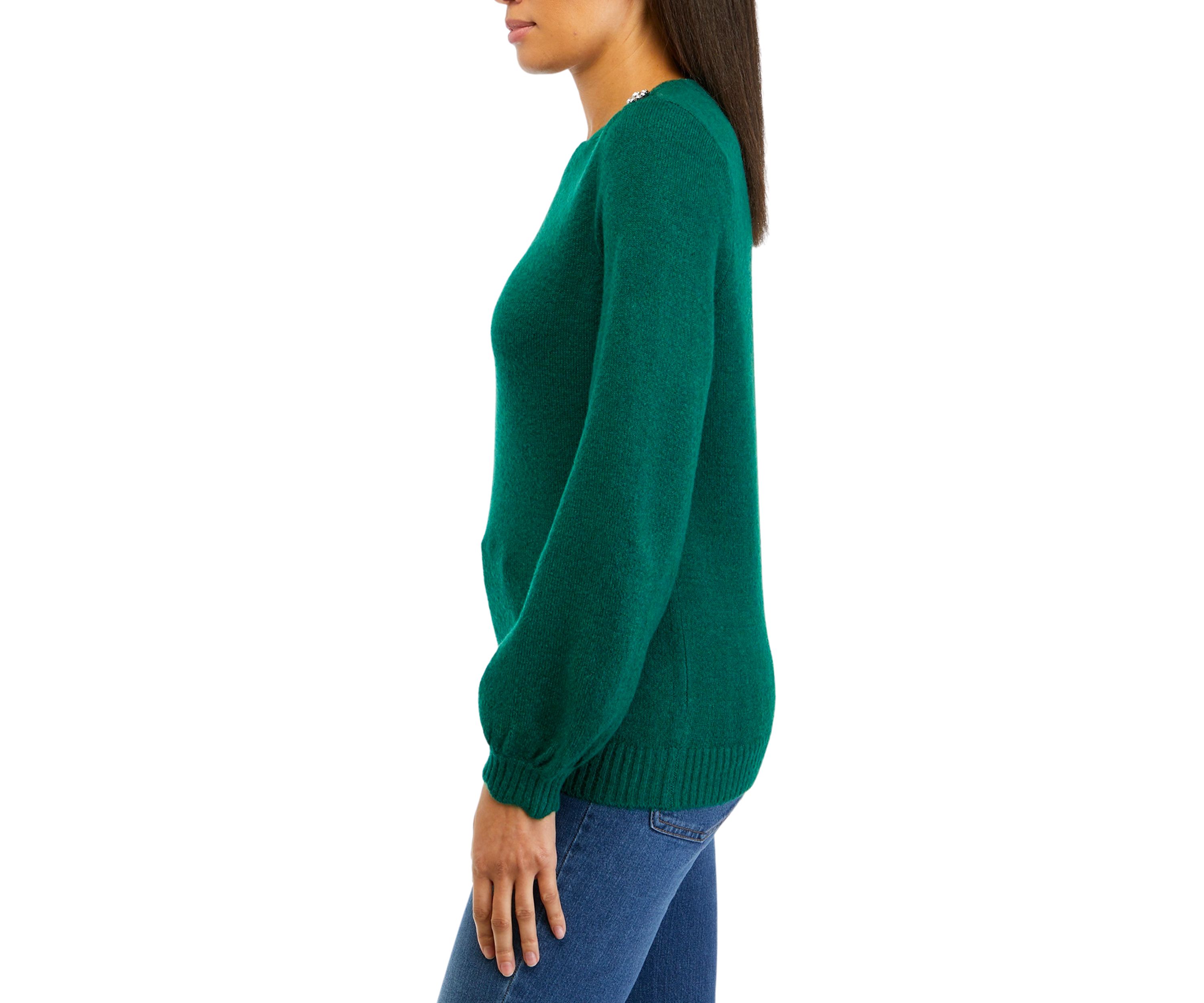 Womens Button Shoulder Sweater