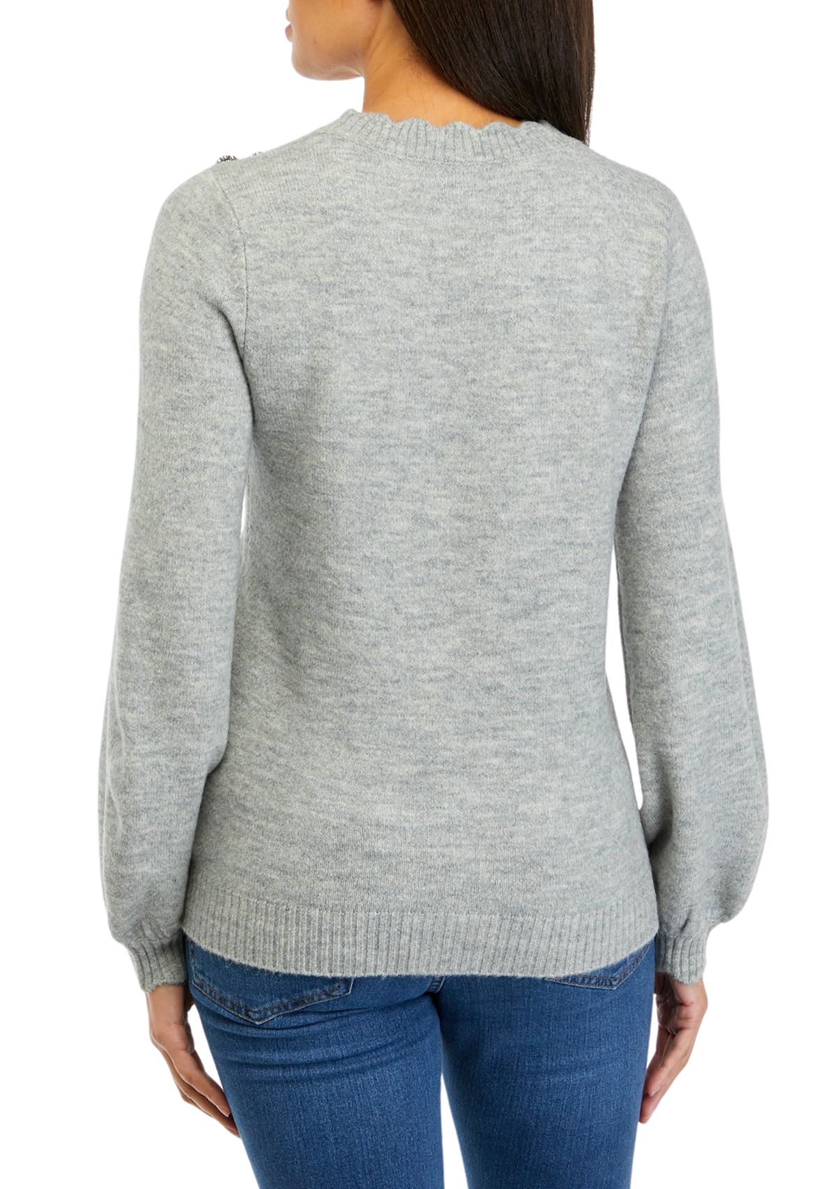 Womens Button Shoulder Sweater