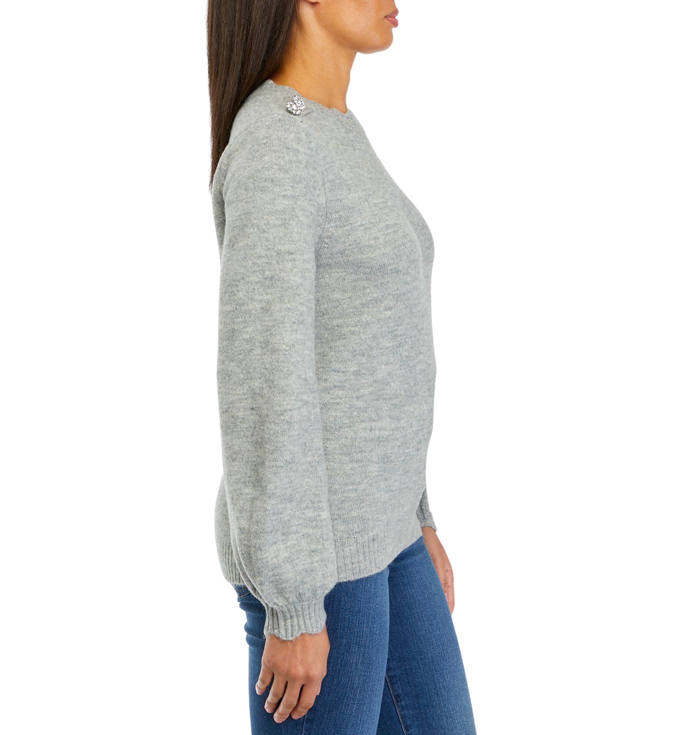 Womens Button Shoulder Sweater