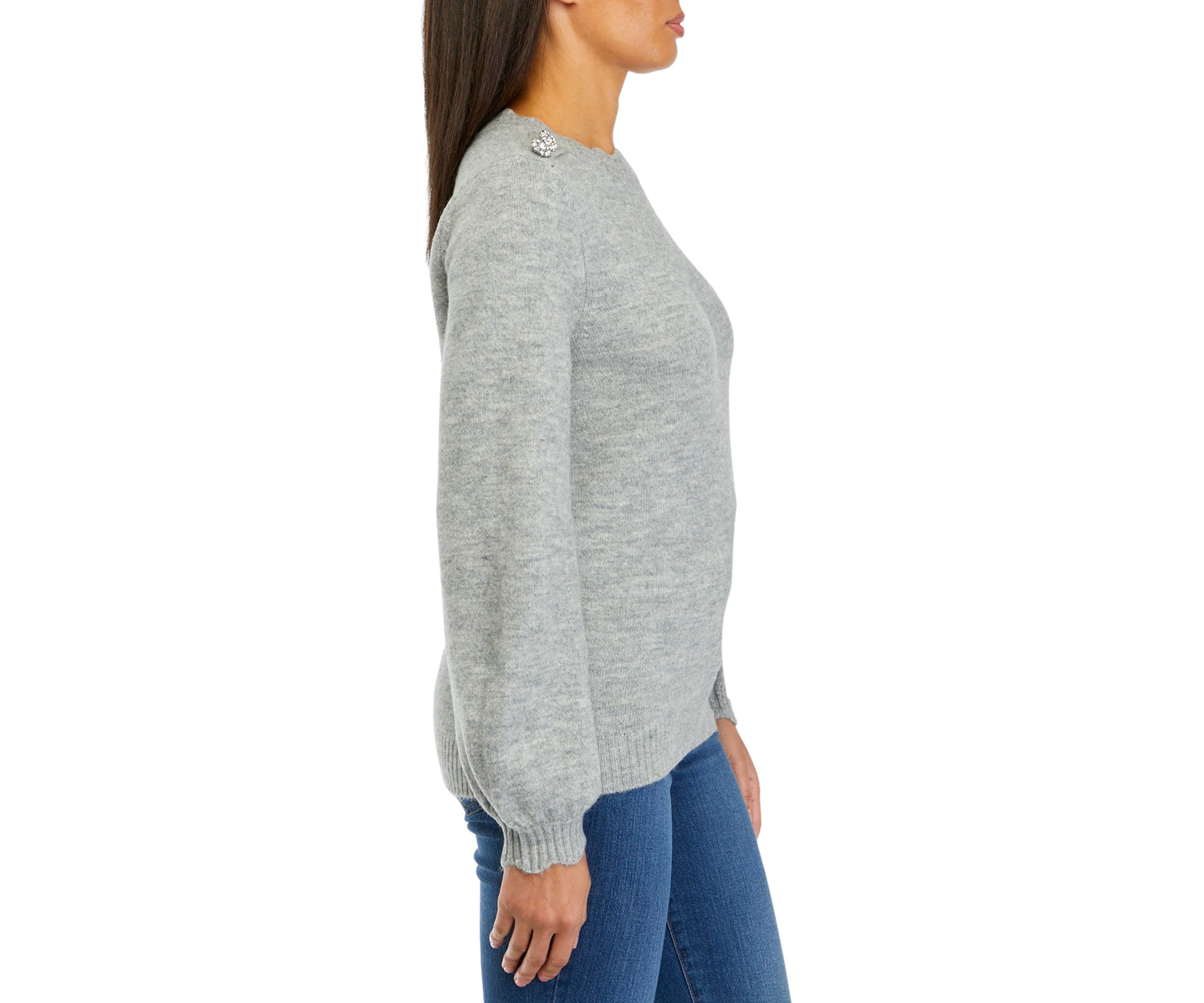 Womens Button Shoulder Sweater