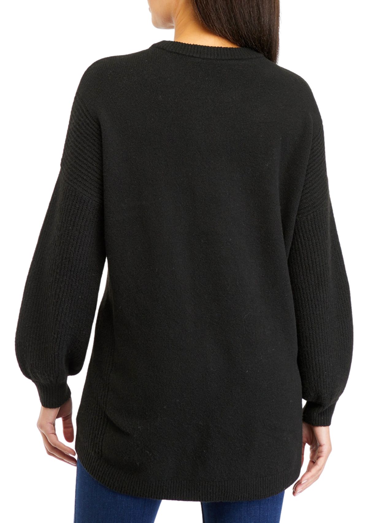 Womens Solid Crew Neck Sweater