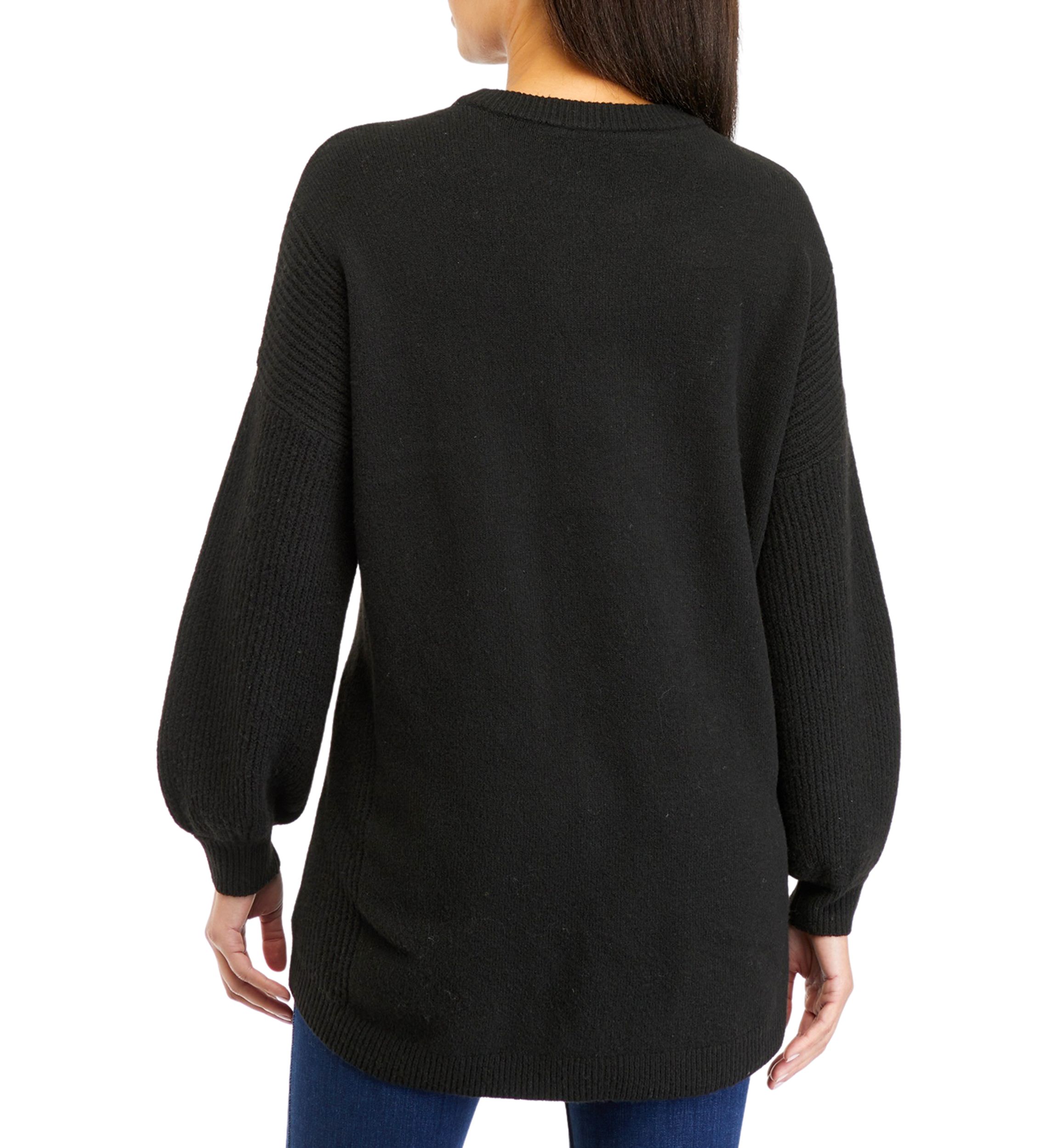 Womens Solid Crew Neck Sweater