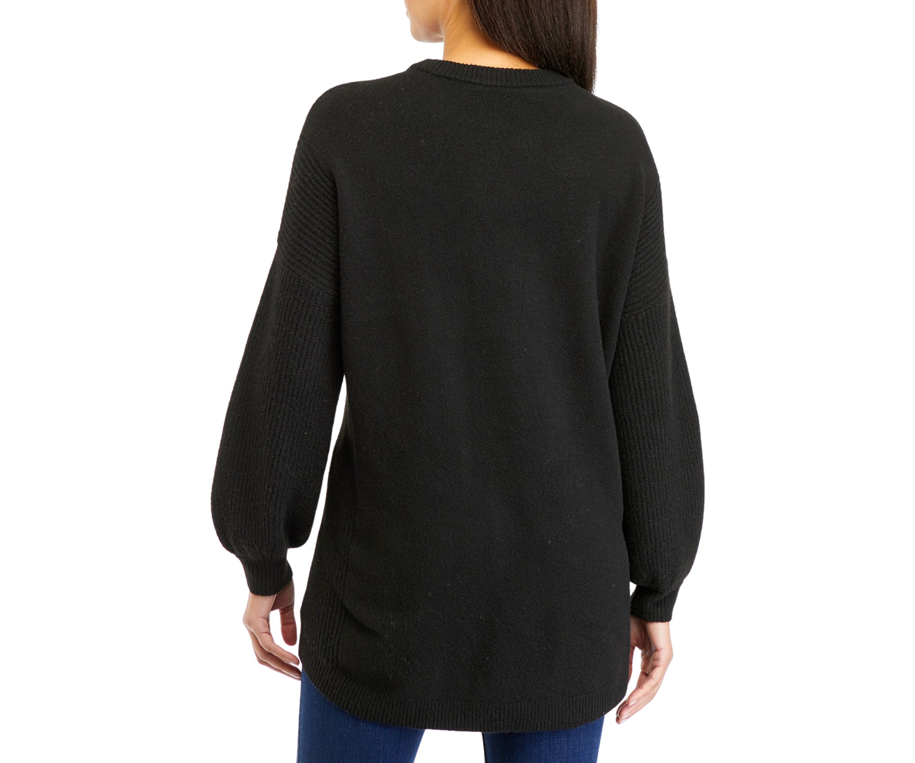 Womens Solid Crew Neck Sweater