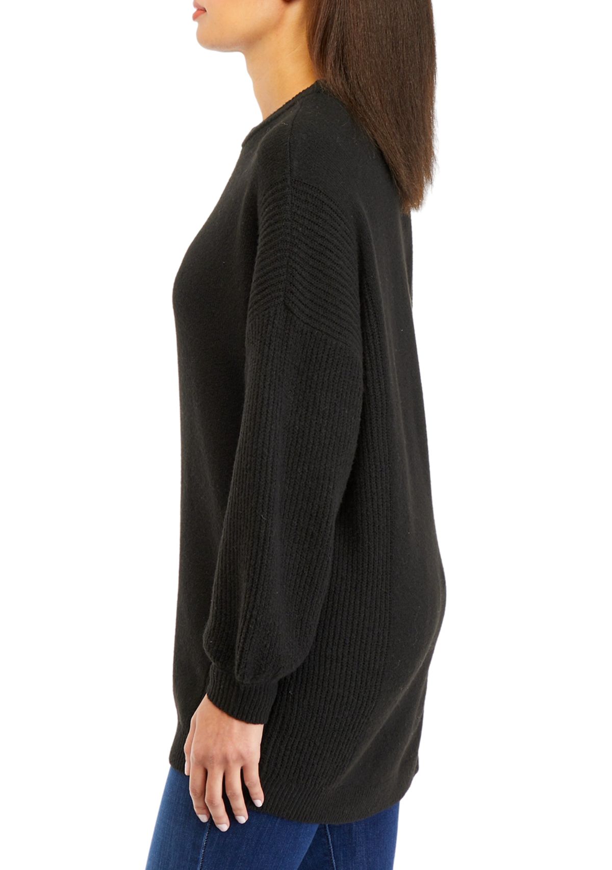 Womens Solid Crew Neck Sweater