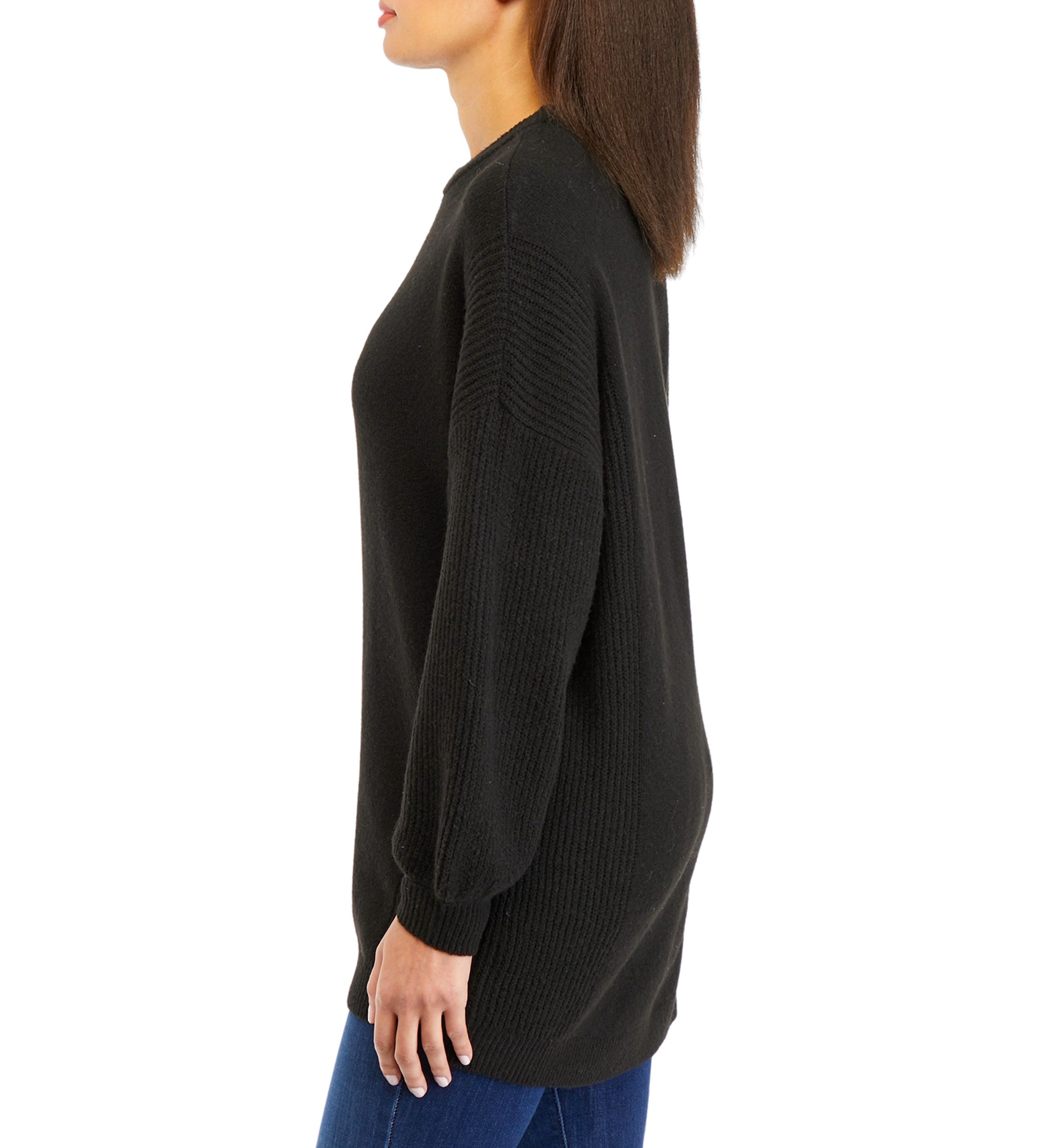 Womens Solid Crew Neck Sweater