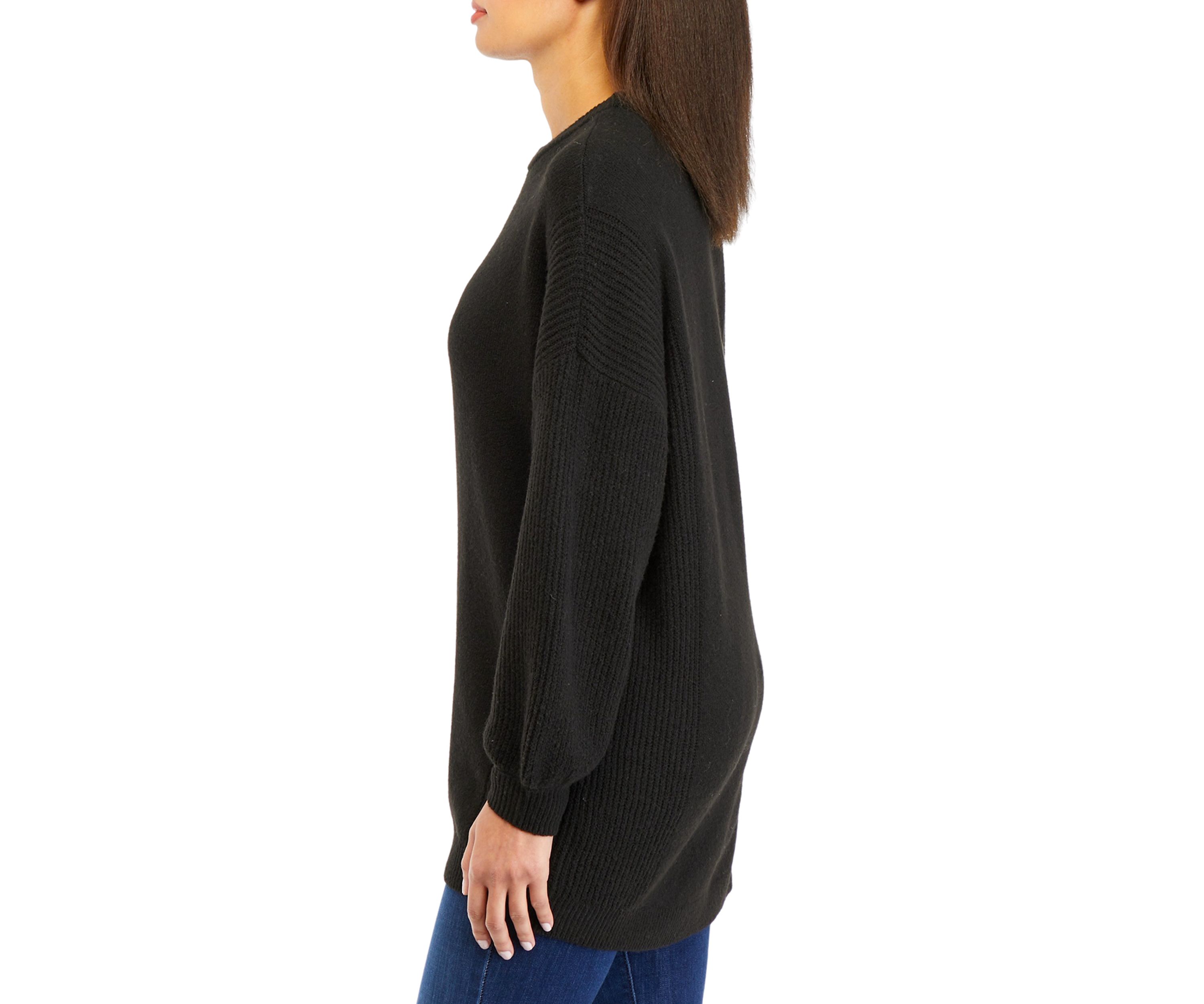 Womens Solid Crew Neck Sweater