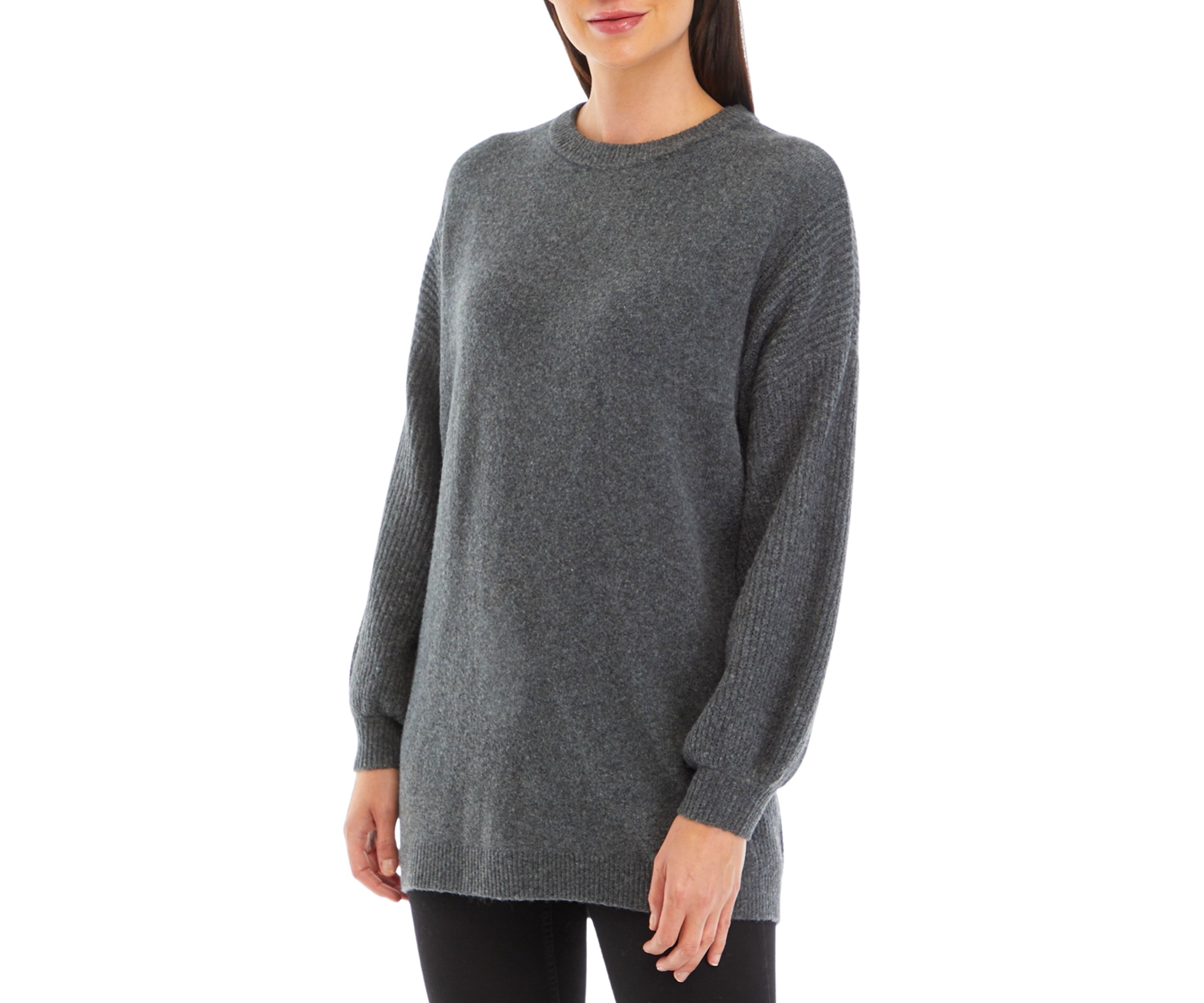 Womens Solid Crew Neck Sweater
