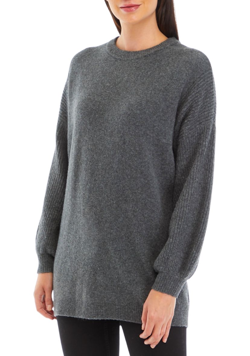 Womens Solid Crew Neck Sweater