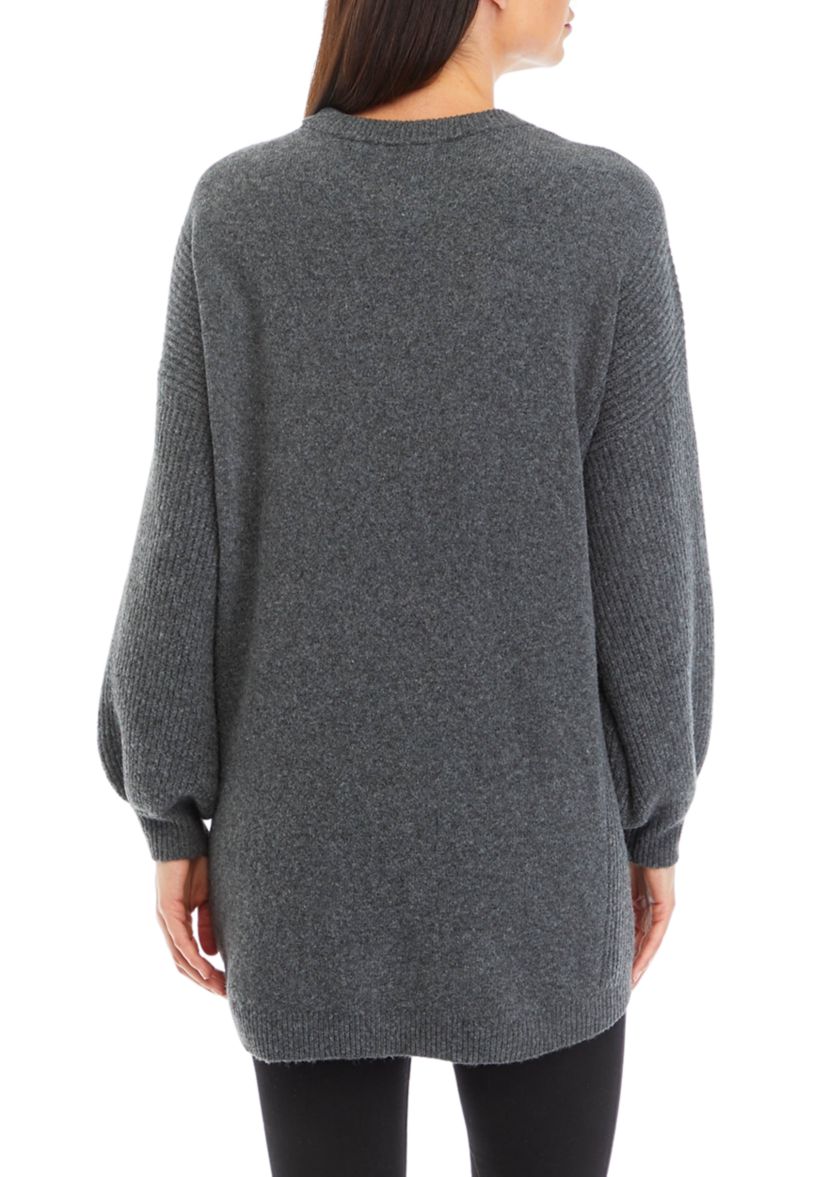 Womens Solid Crew Neck Sweater