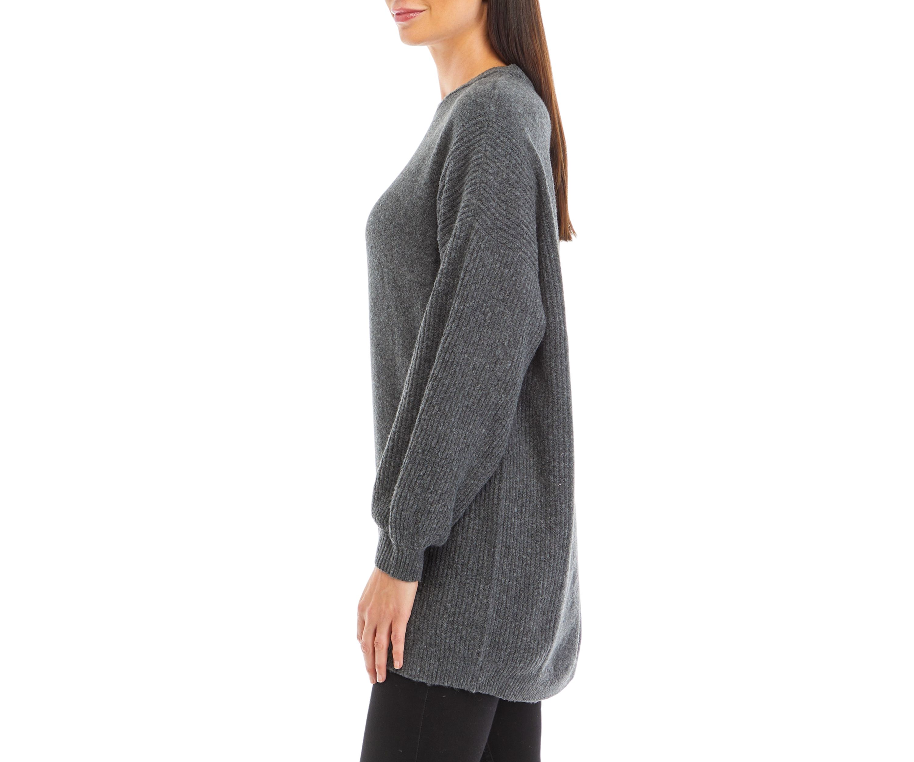 Womens Solid Crew Neck Sweater