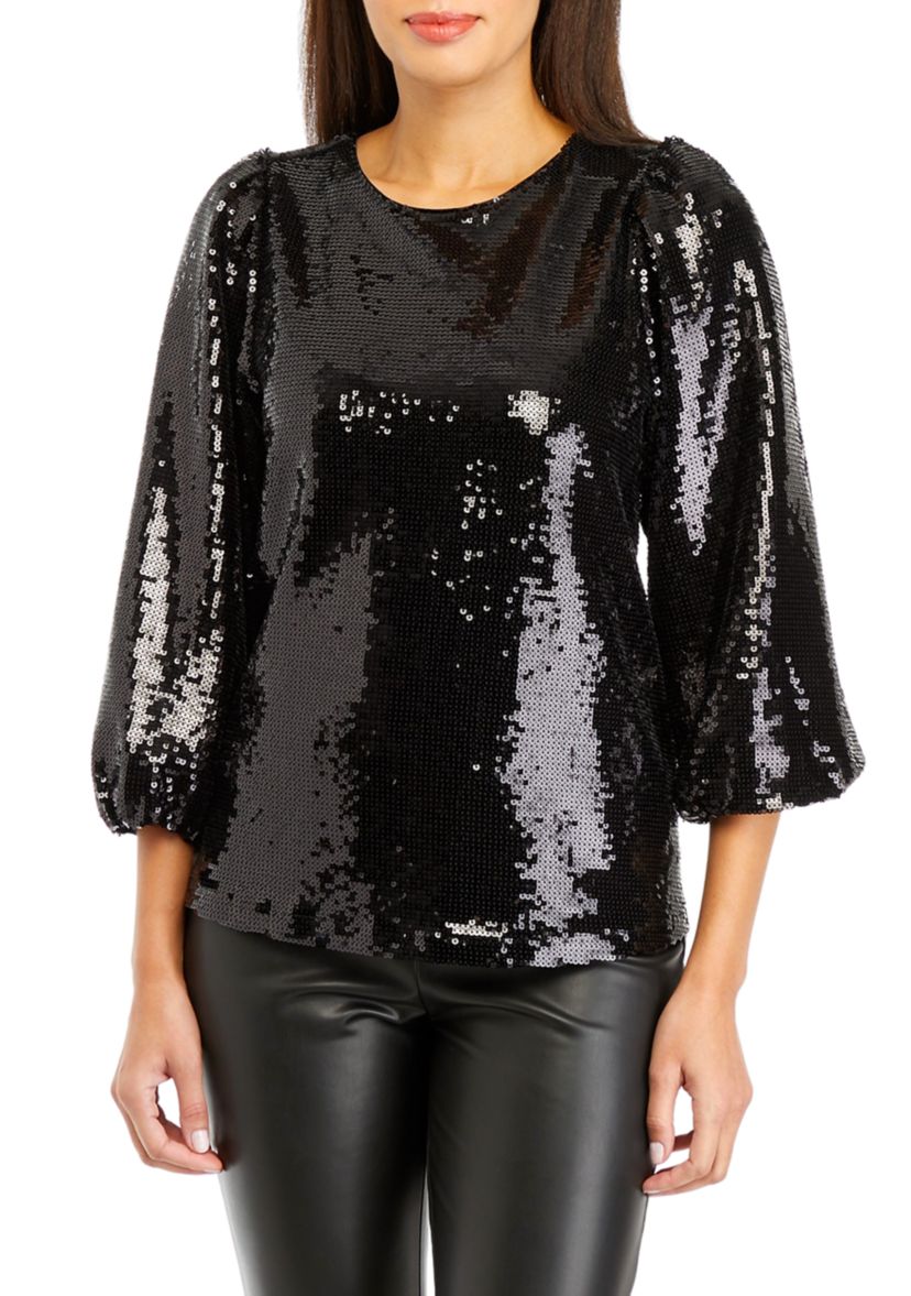 Womens Tie Back Sequin Top