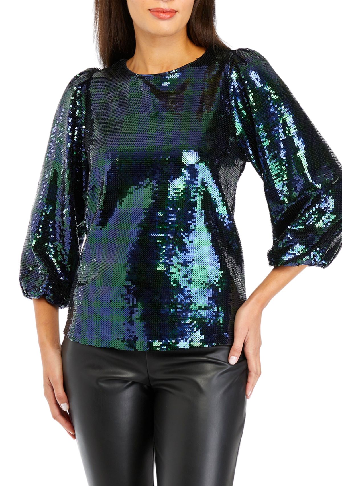 Womens Tie Back Sequin Top