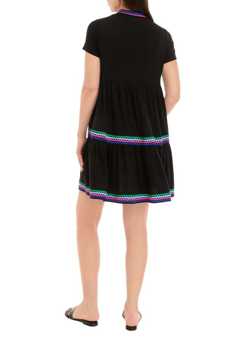 Womens Short Sleeve Tiered Dress