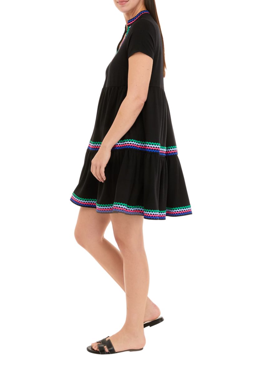 Womens Short Sleeve Tiered Dress