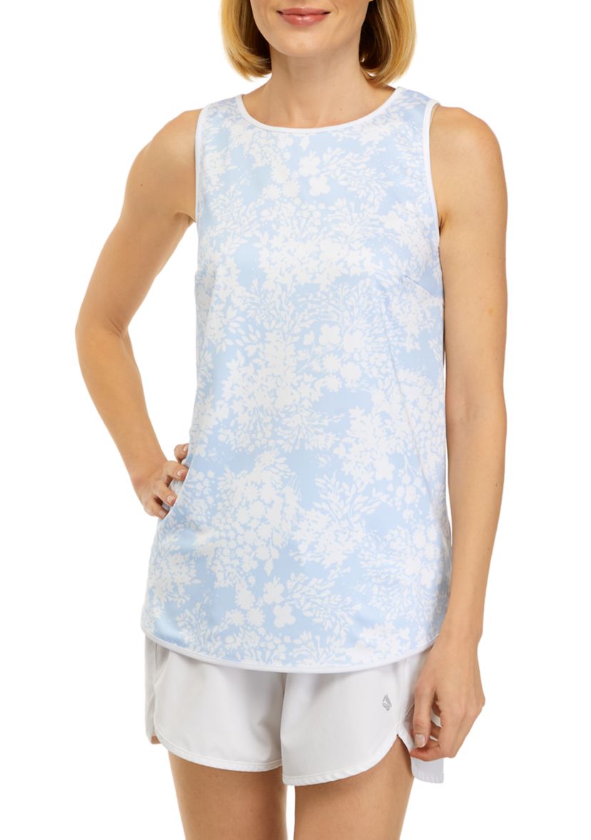 Womens Sleeveless Scallop Printed Tank Top