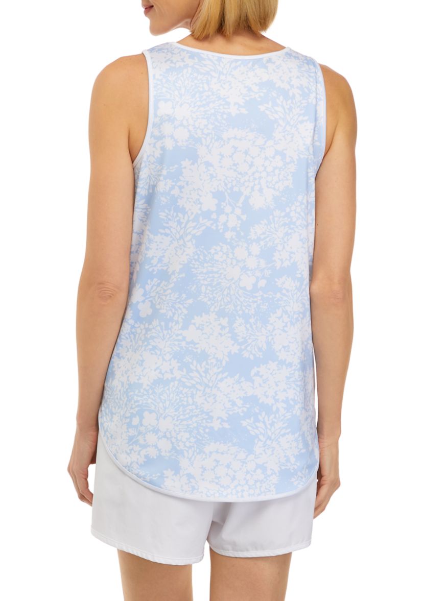 Womens Sleeveless Scallop Printed Tank Top