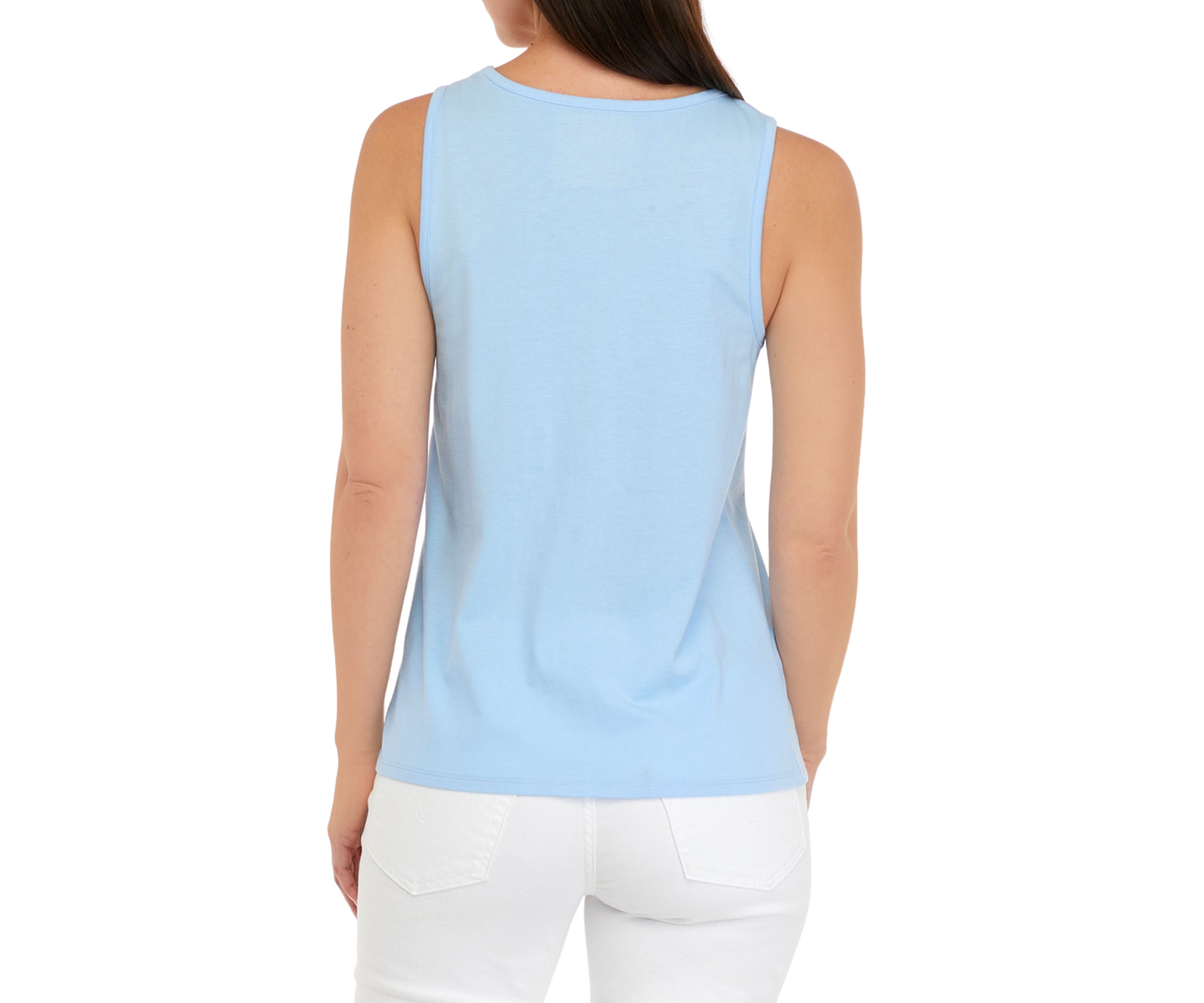 Womens Smock Shoulder Solid Tank Top