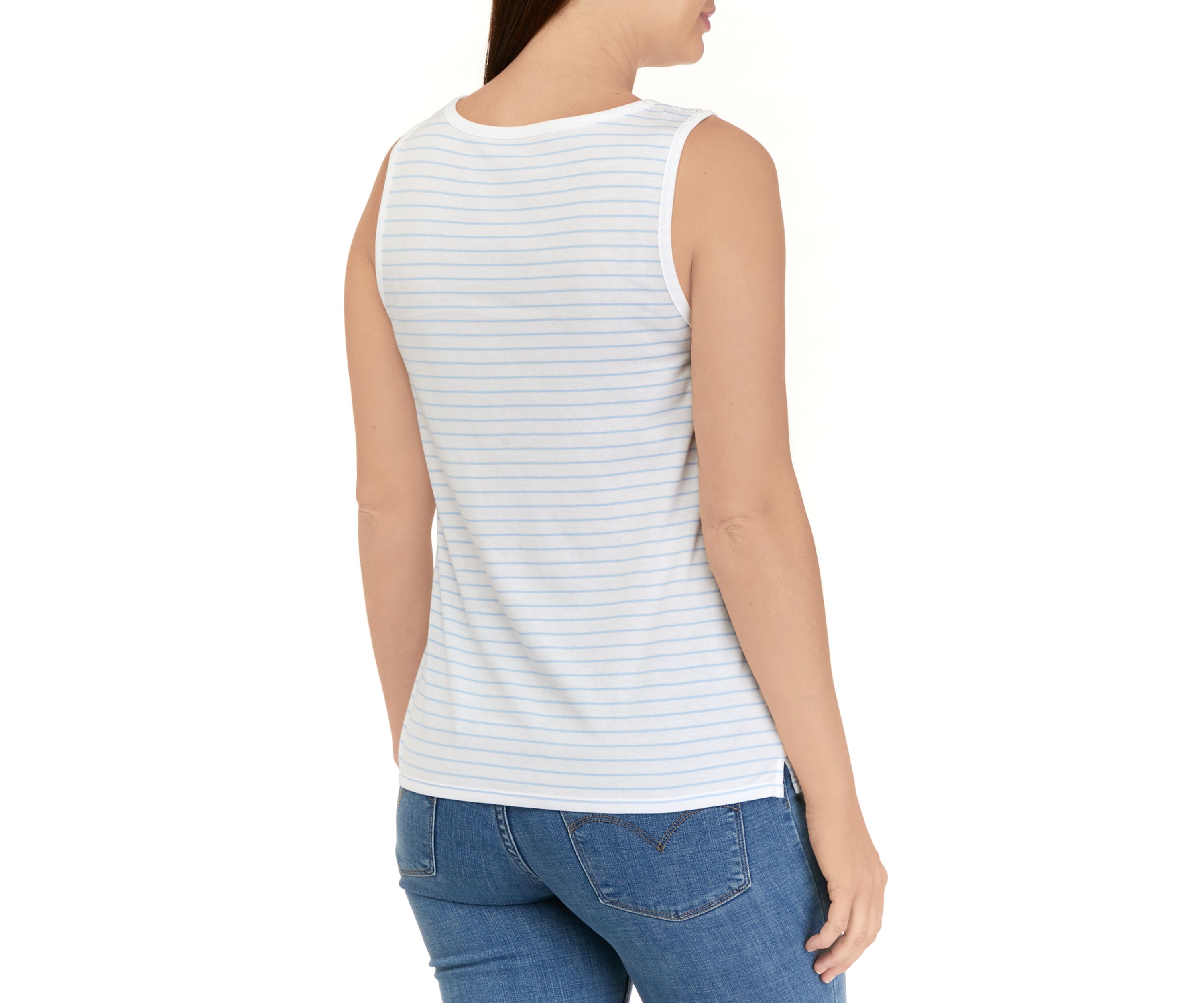 Womens Smocked Shoulder Printed Tank Top