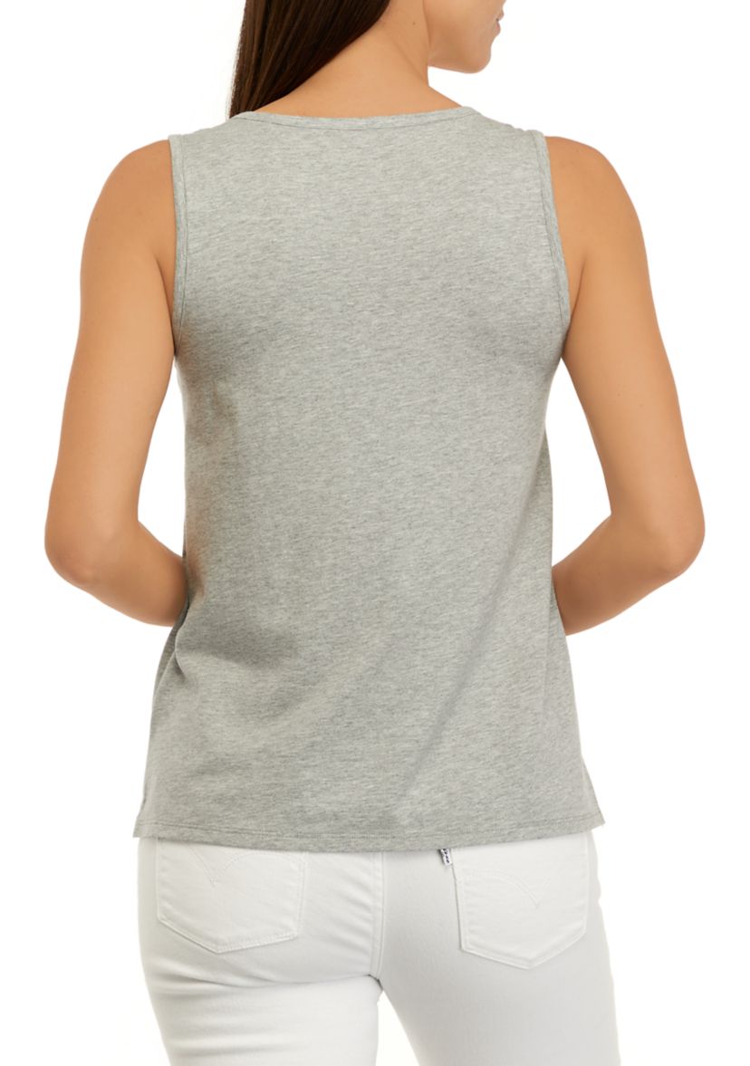 Womens Smocked Shoulder Tank Top