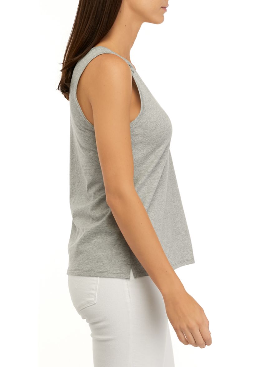 Womens Smocked Shoulder Tank Top