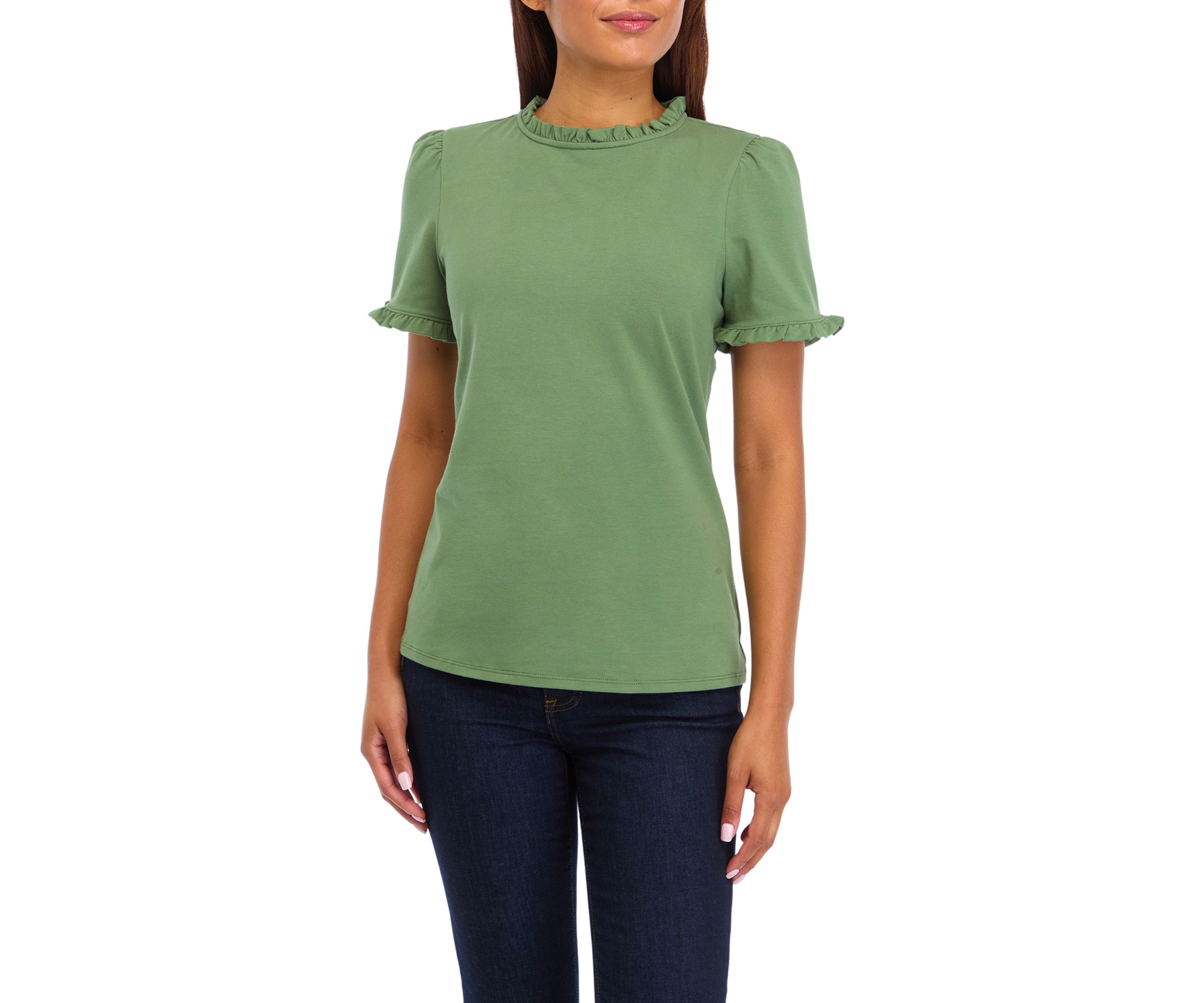 Womens Ruffle Neck Top