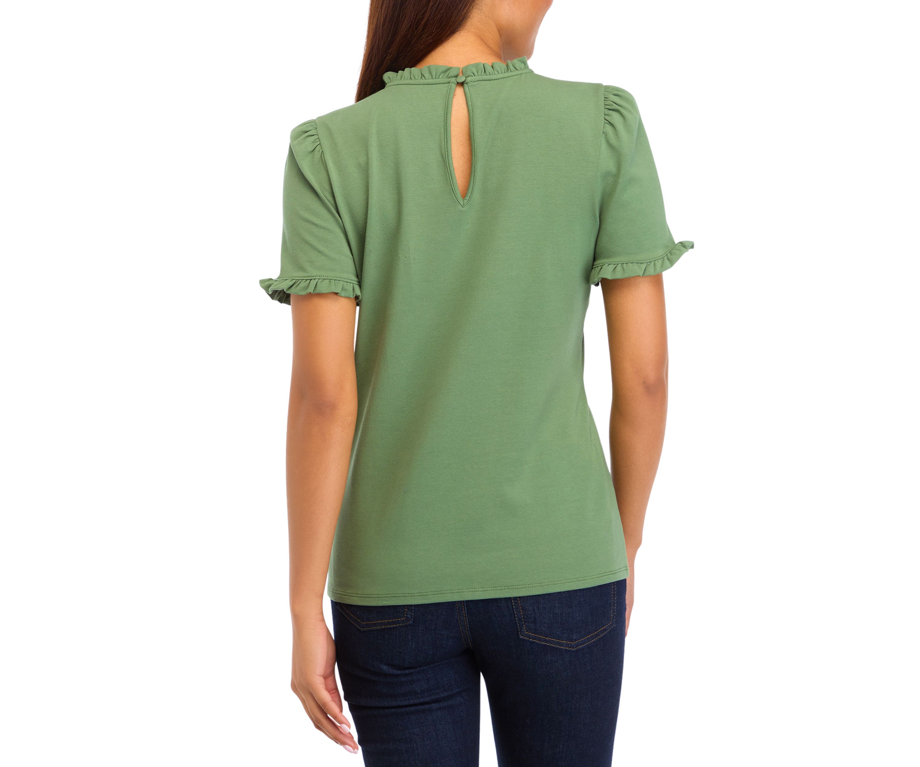 Womens Ruffle Neck Top