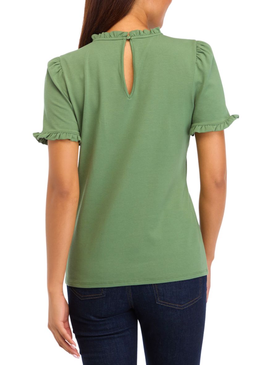 Womens Ruffle Neck Top