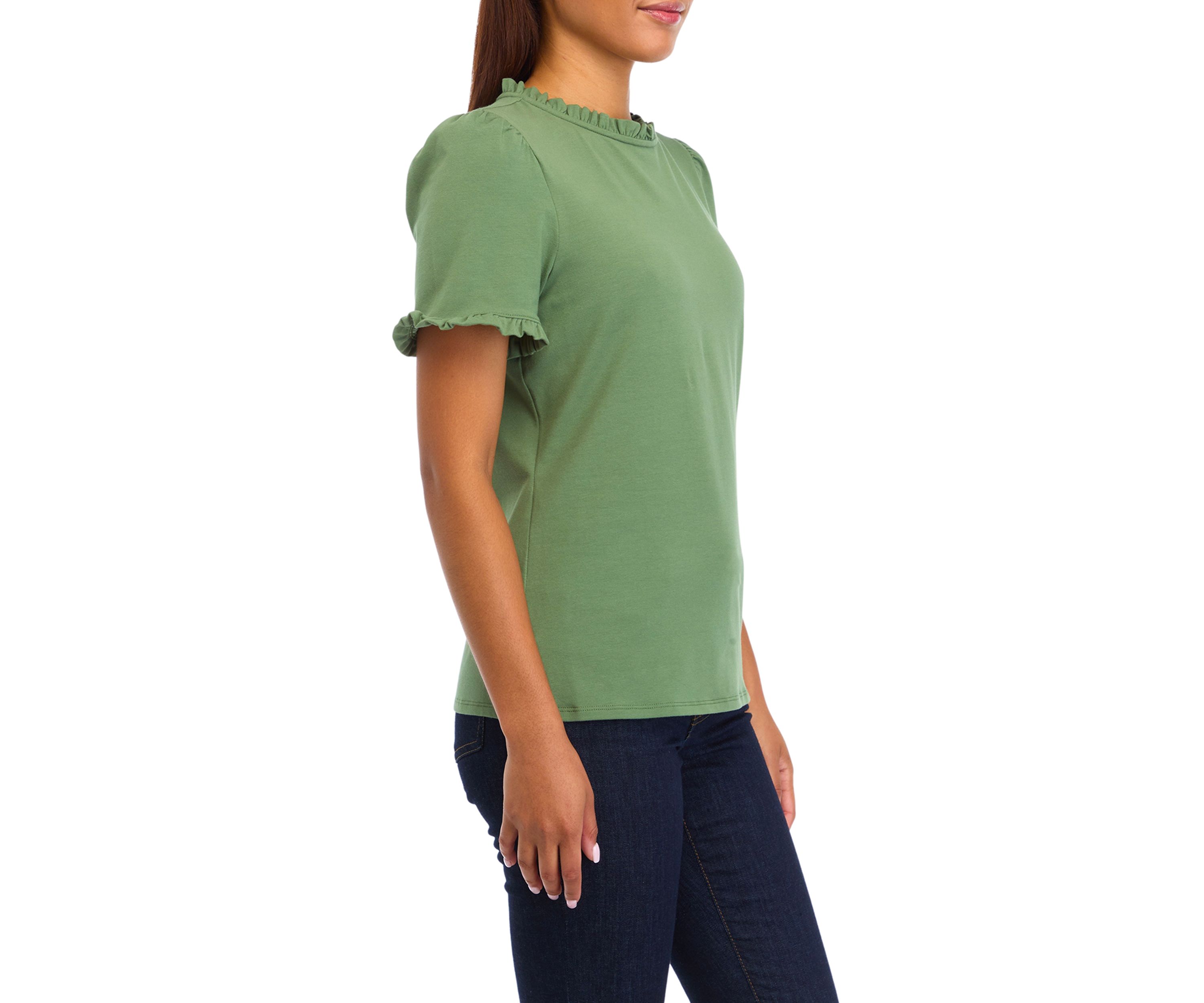 Womens Ruffle Neck Top