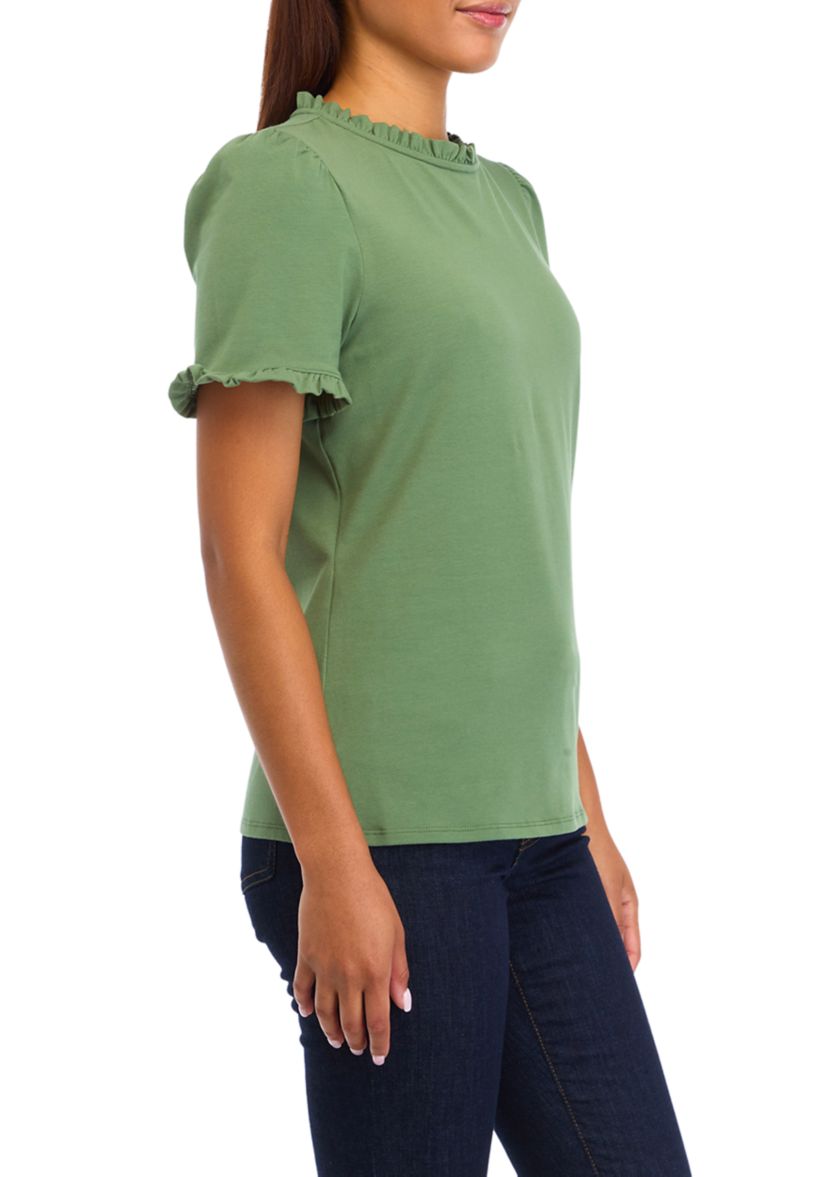 Womens Ruffle Neck Top