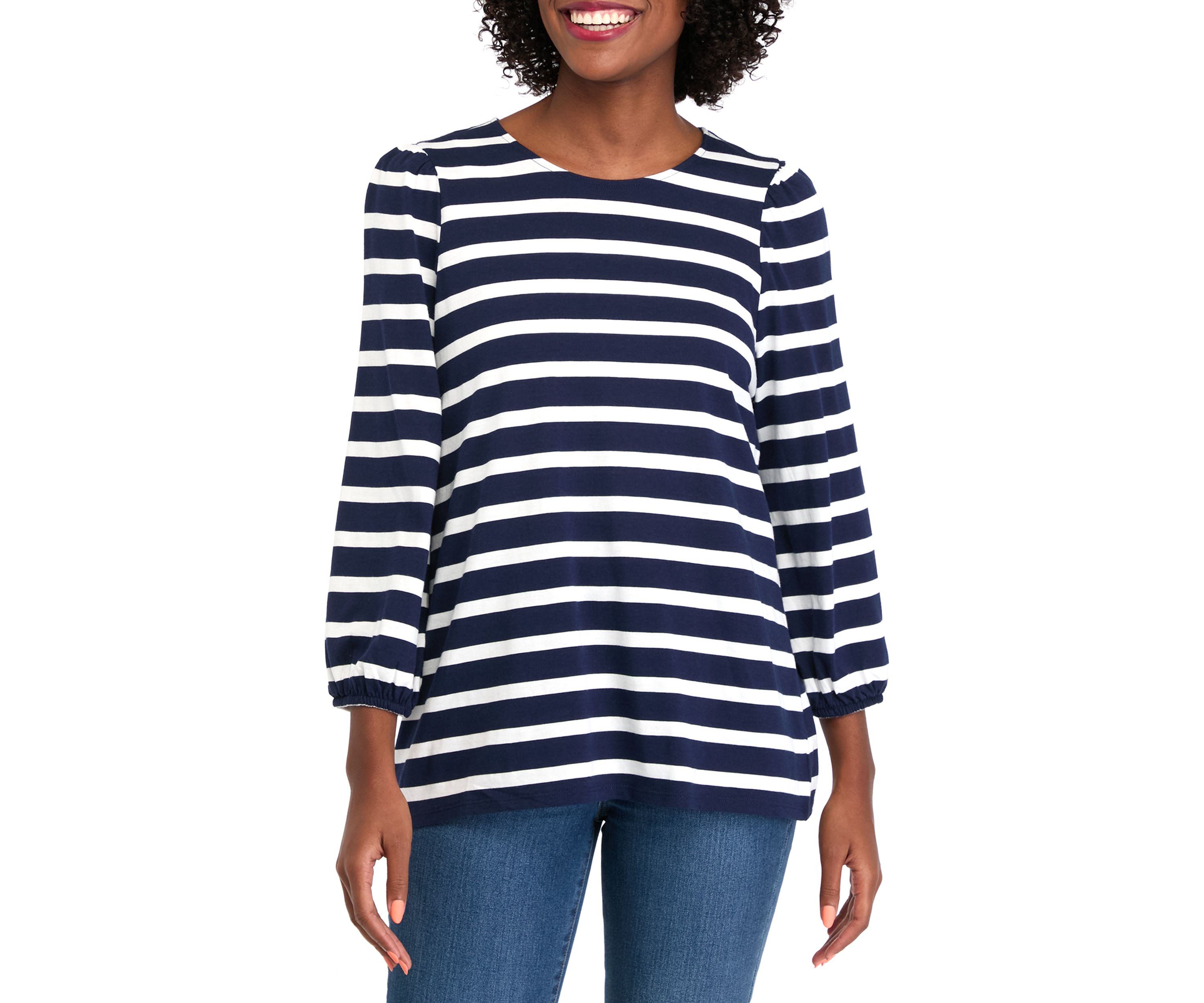 Womens Puff Sleeve Printed Top 