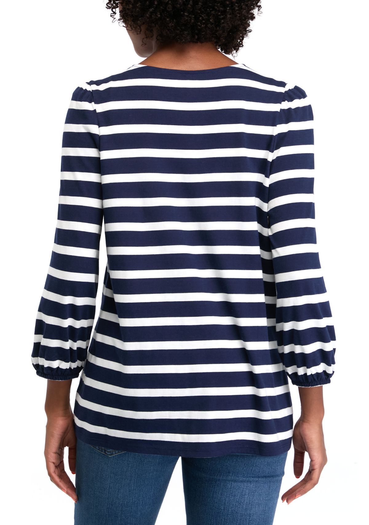 Womens Puff Sleeve Printed Top 
