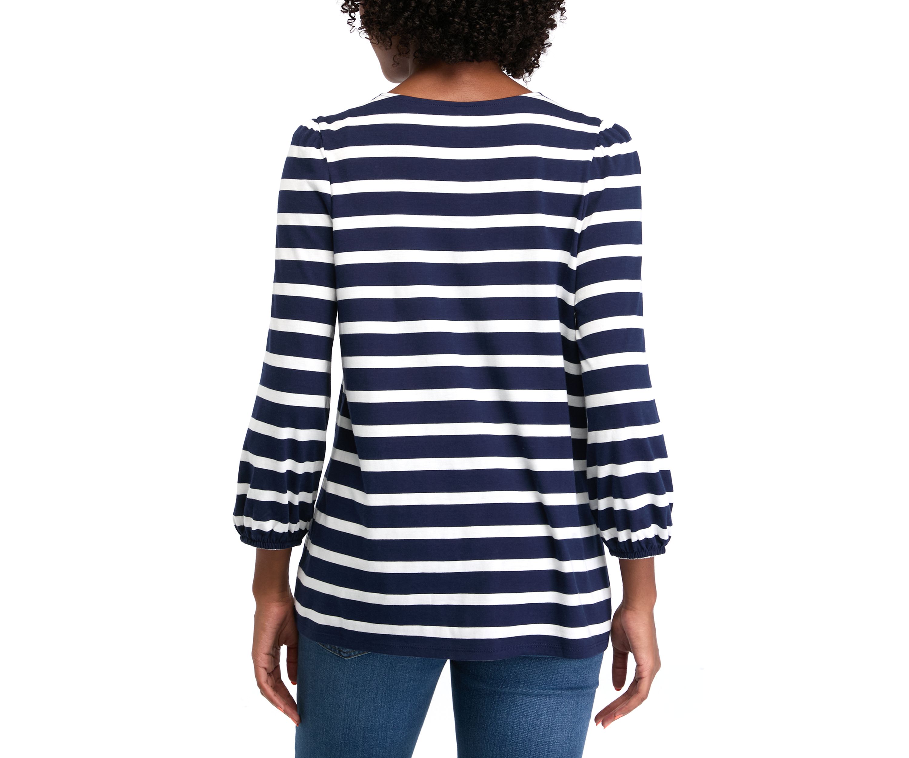 Womens Puff Sleeve Printed Top 