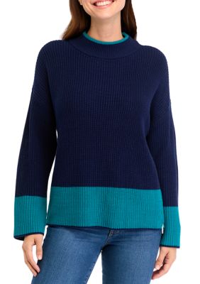 Crown & Ivy Women's Color Blocked Knit Sweater, XXL
