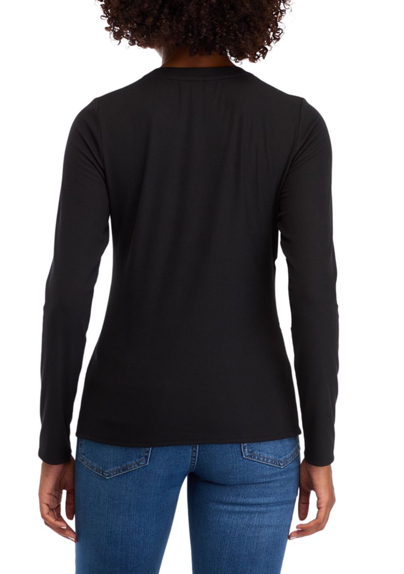 Long Sleeve Crew Neck Ribbed T-Shirt 