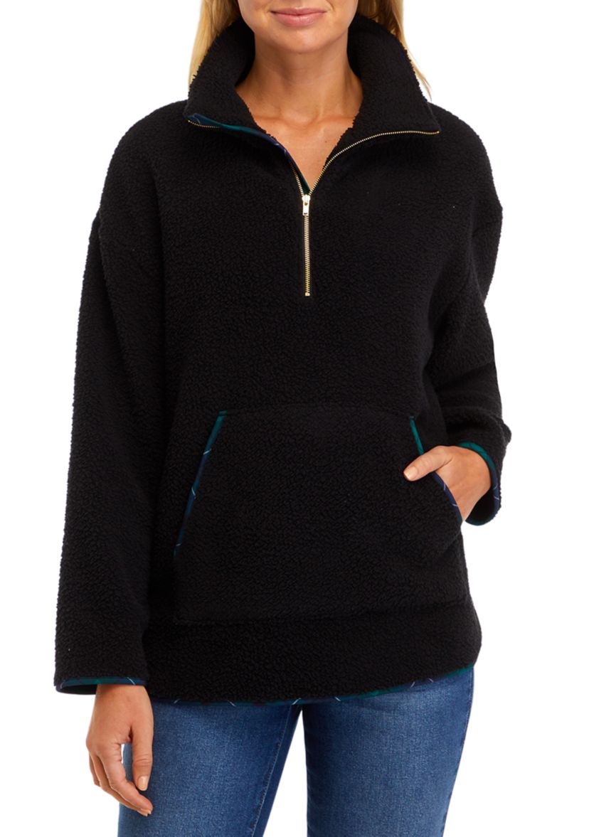 Womens Long Sleeve Sherpa Pullover
