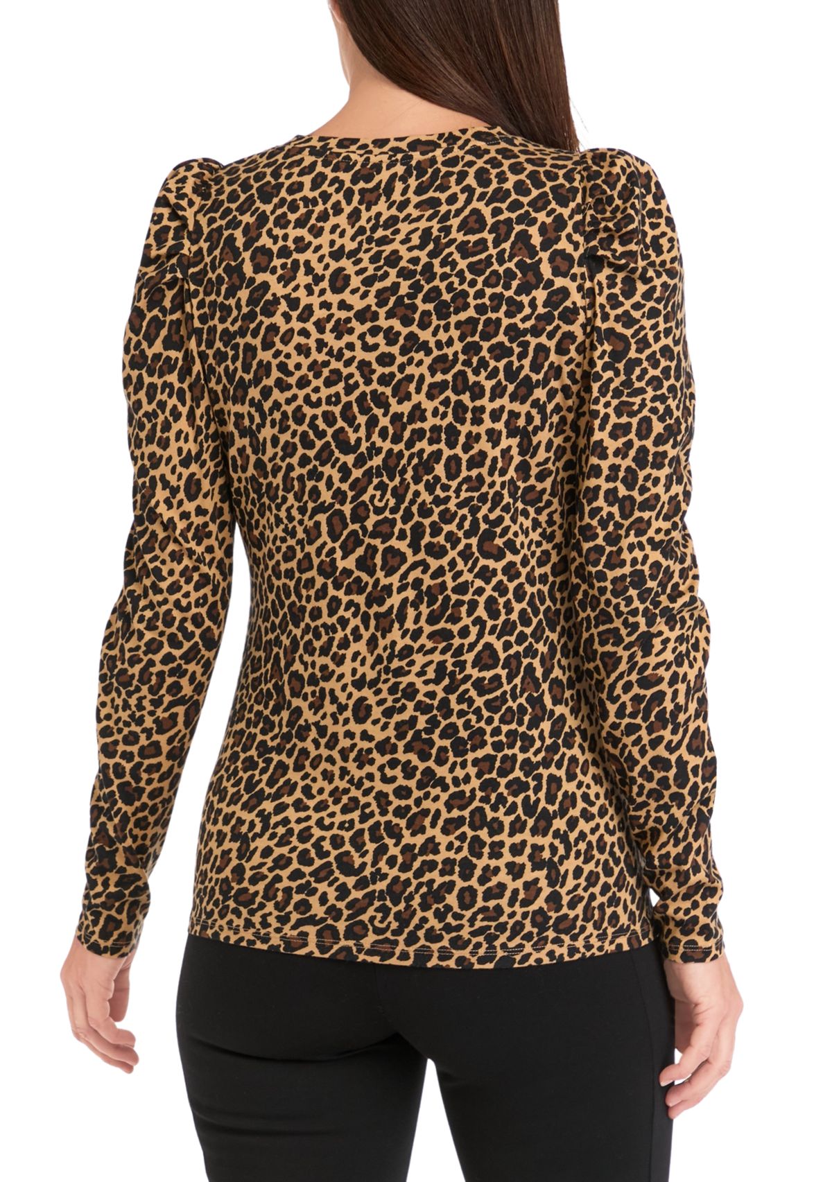 Womens Long Sleeve Pleated Shoulder T-Shirt