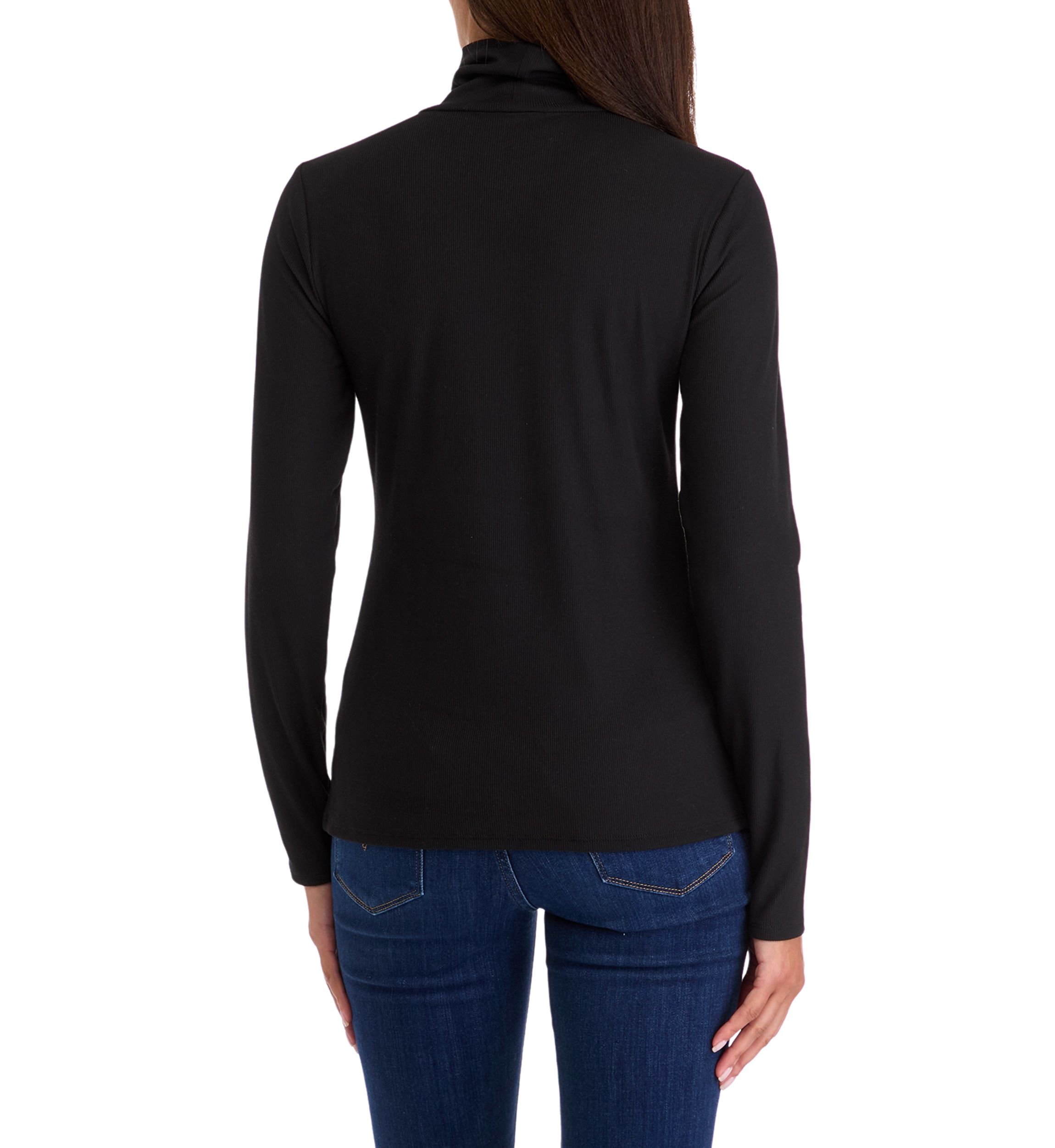 Womens Long Sleeved Ribbed Turtleneck Top