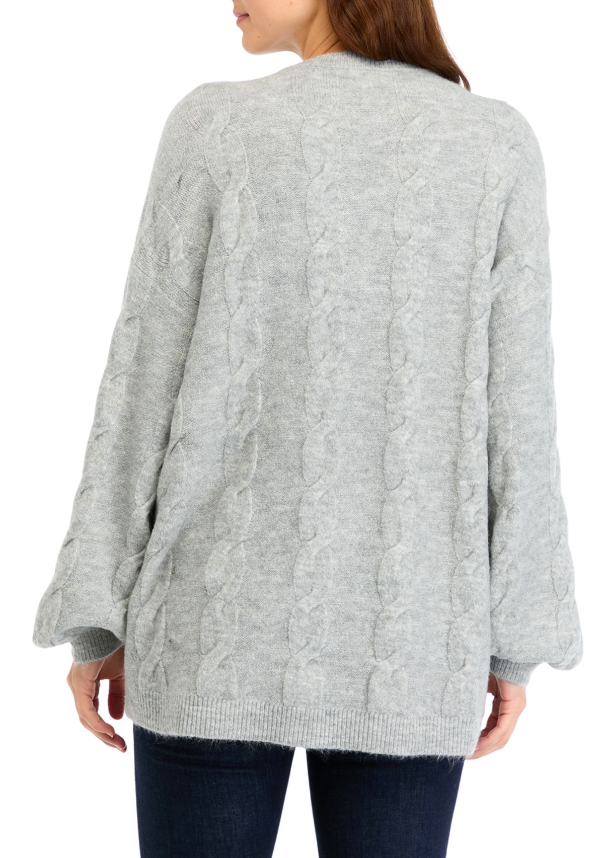 Womens Heather Cable Knit Sweater