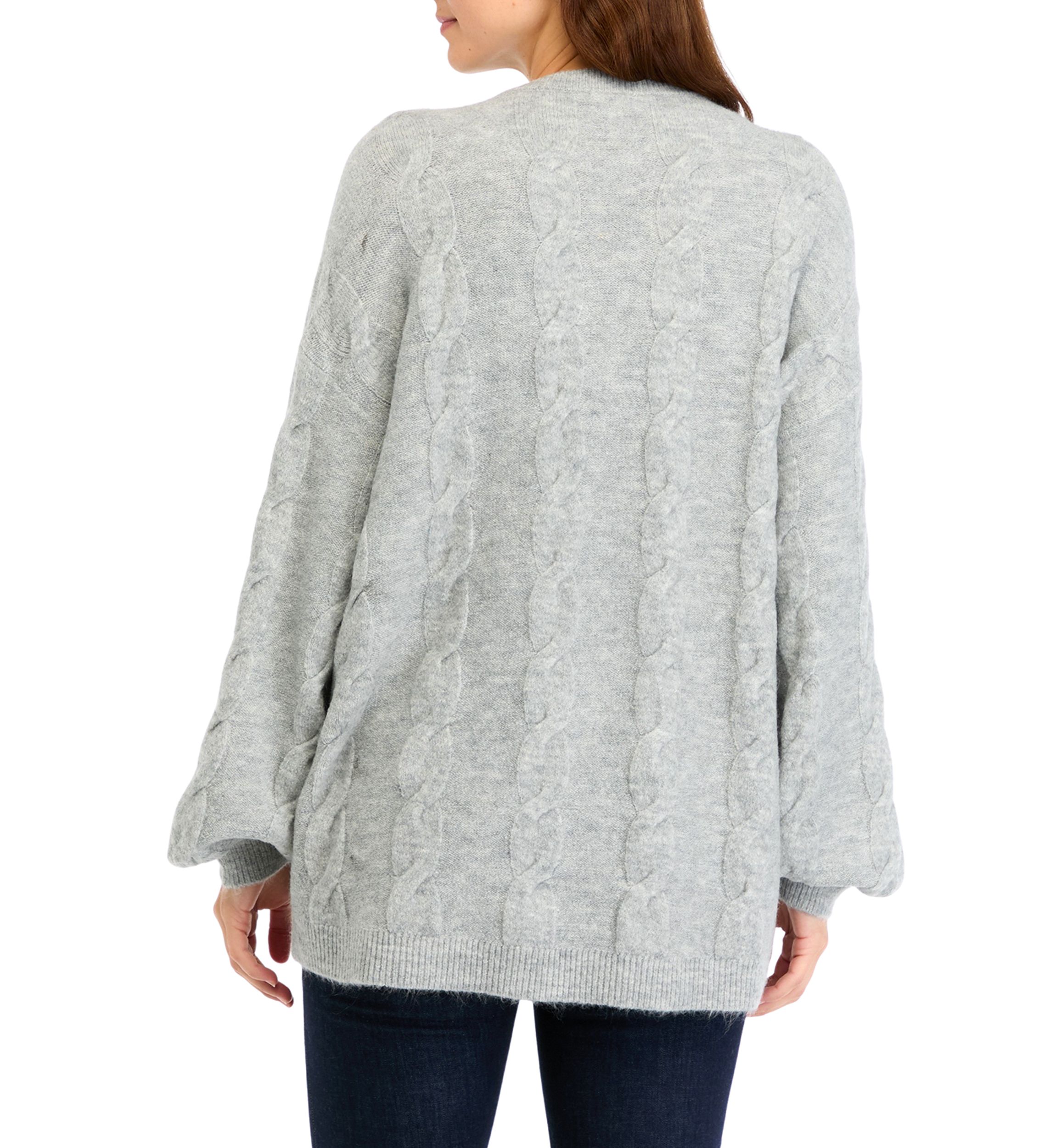 Womens Heather Cable Knit Sweater