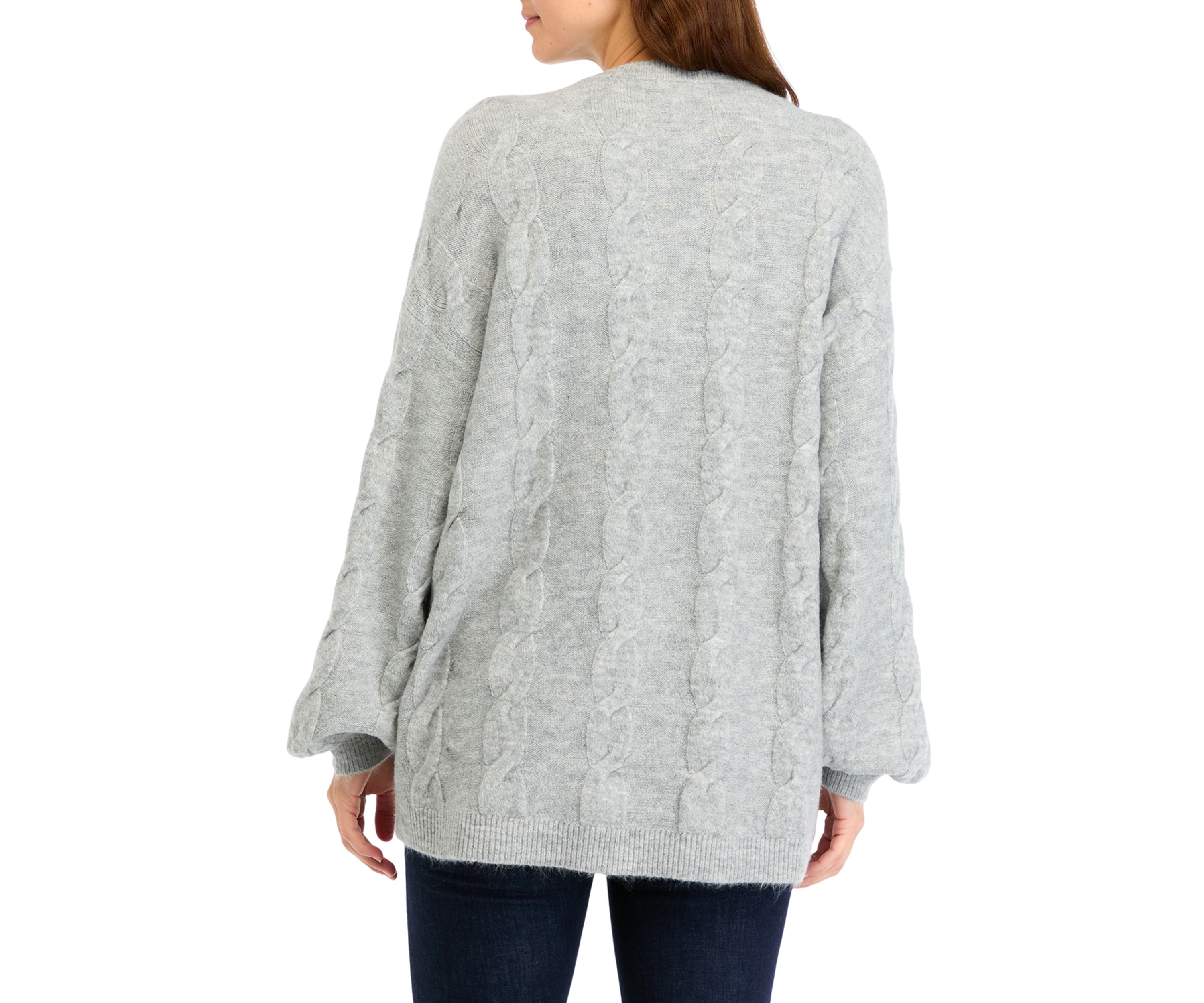 Womens Heather Cable Knit Sweater
