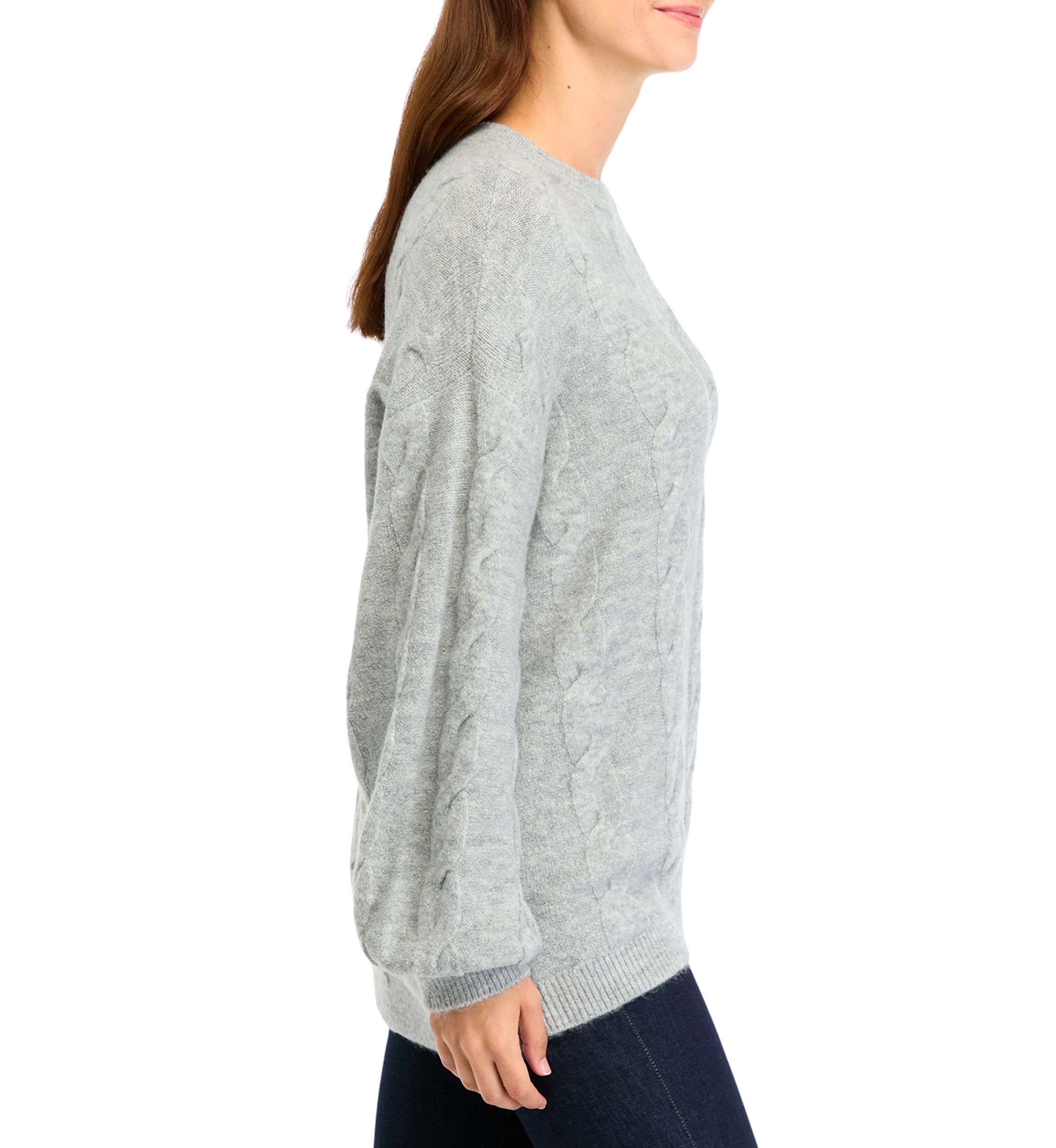 Womens Heather Cable Knit Sweater