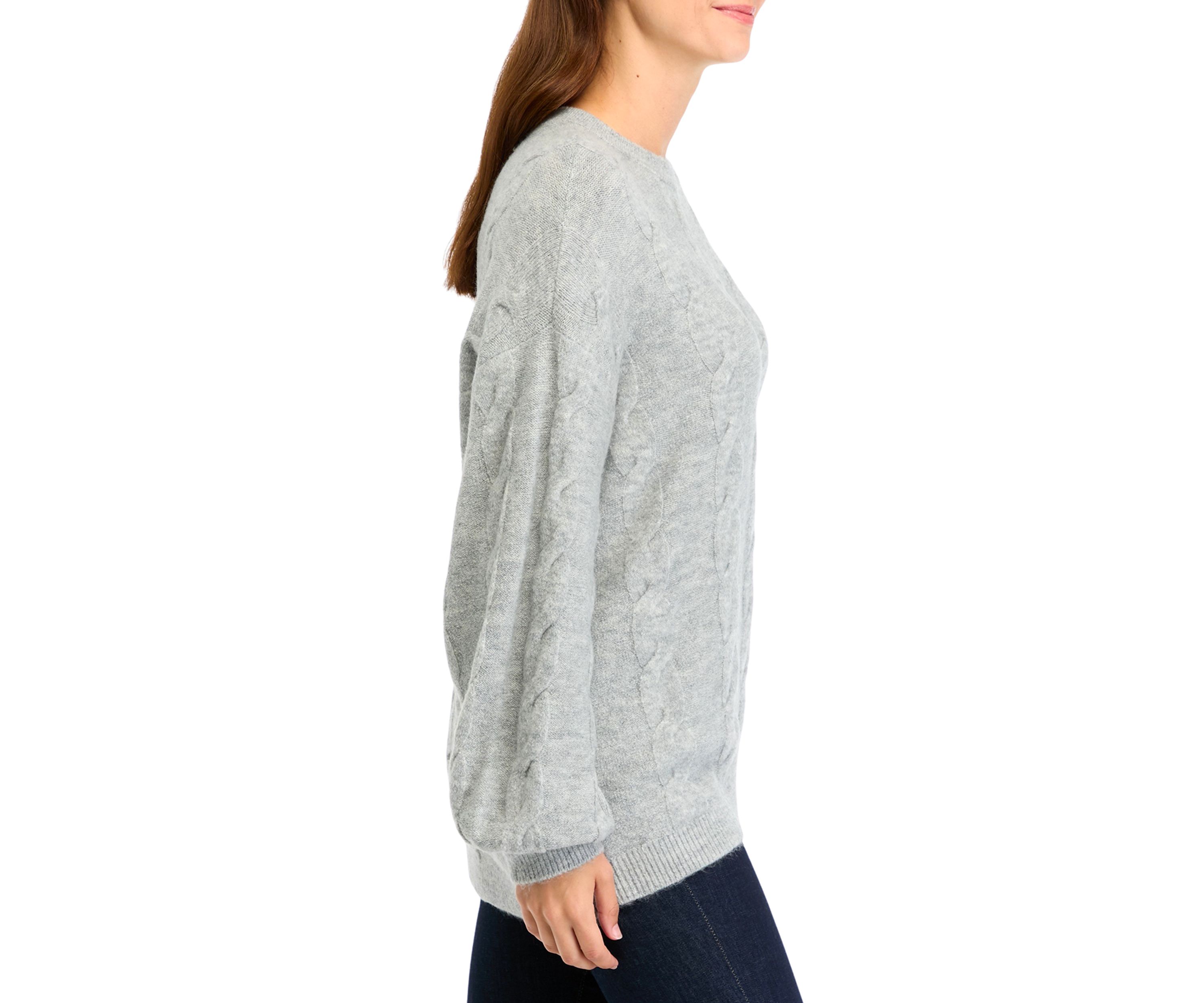 Womens Heather Cable Knit Sweater