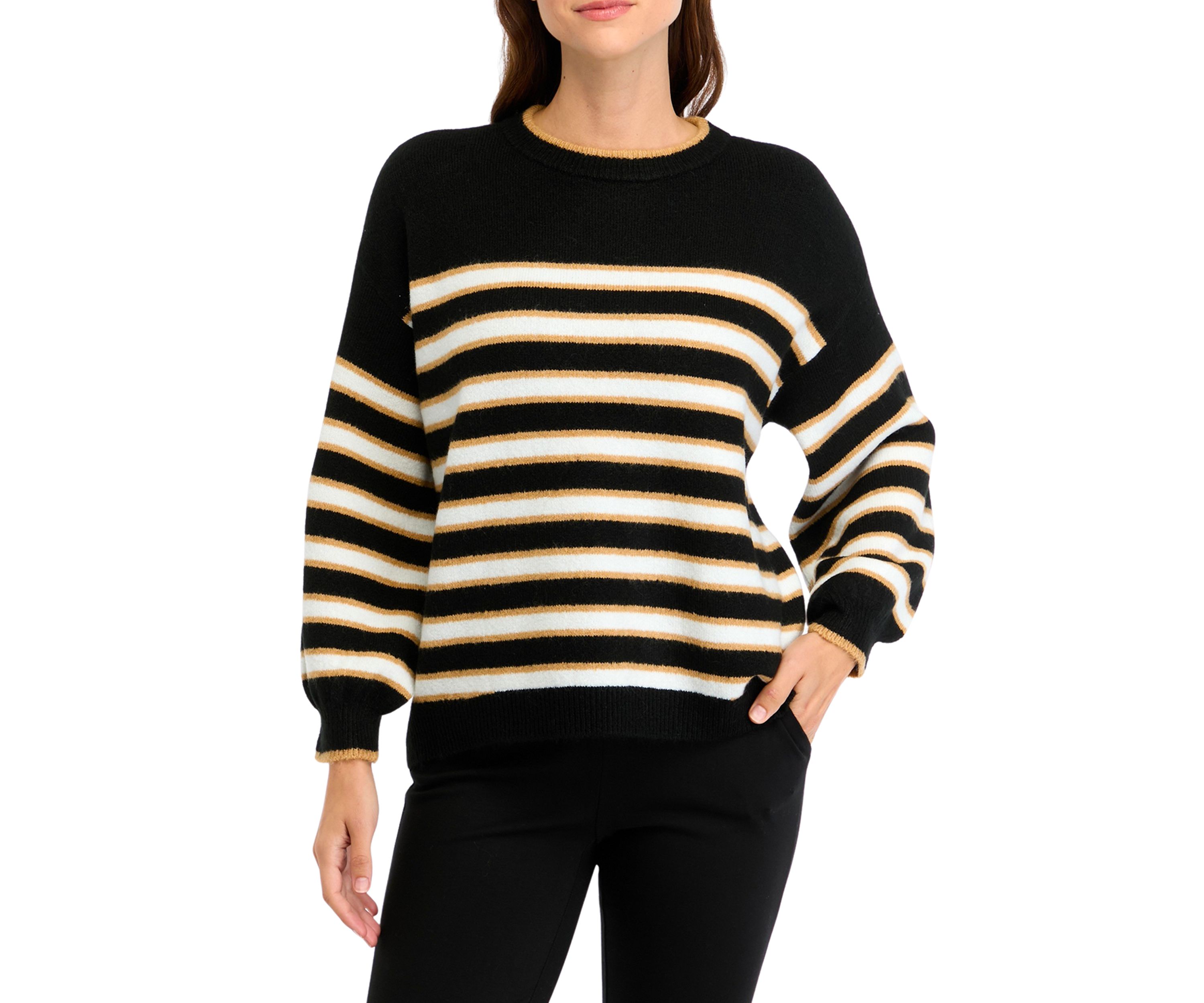 Womens Cable Knit Crew Neck Sweater