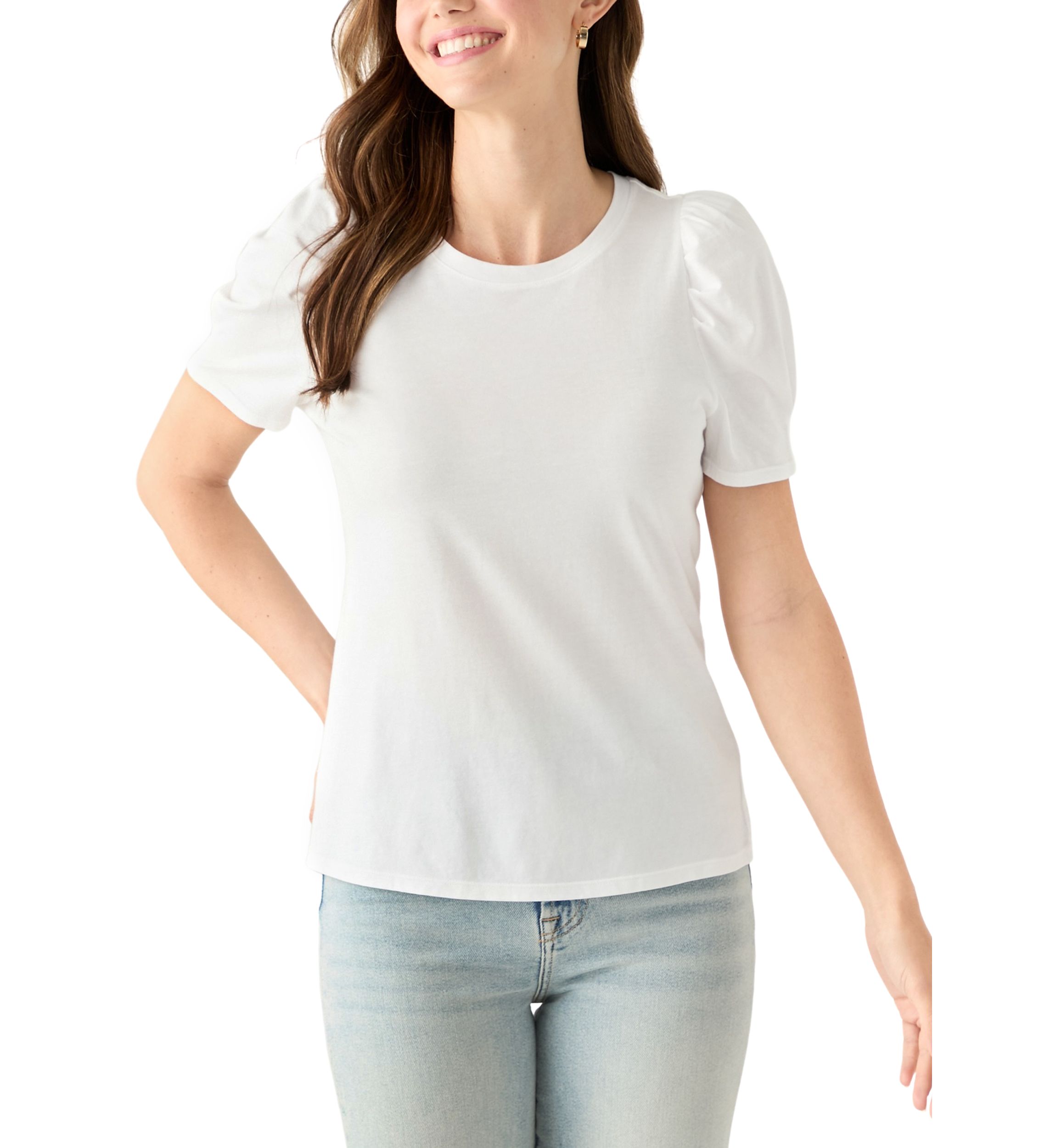 Womens Short Puff Sleeve T-Shirt