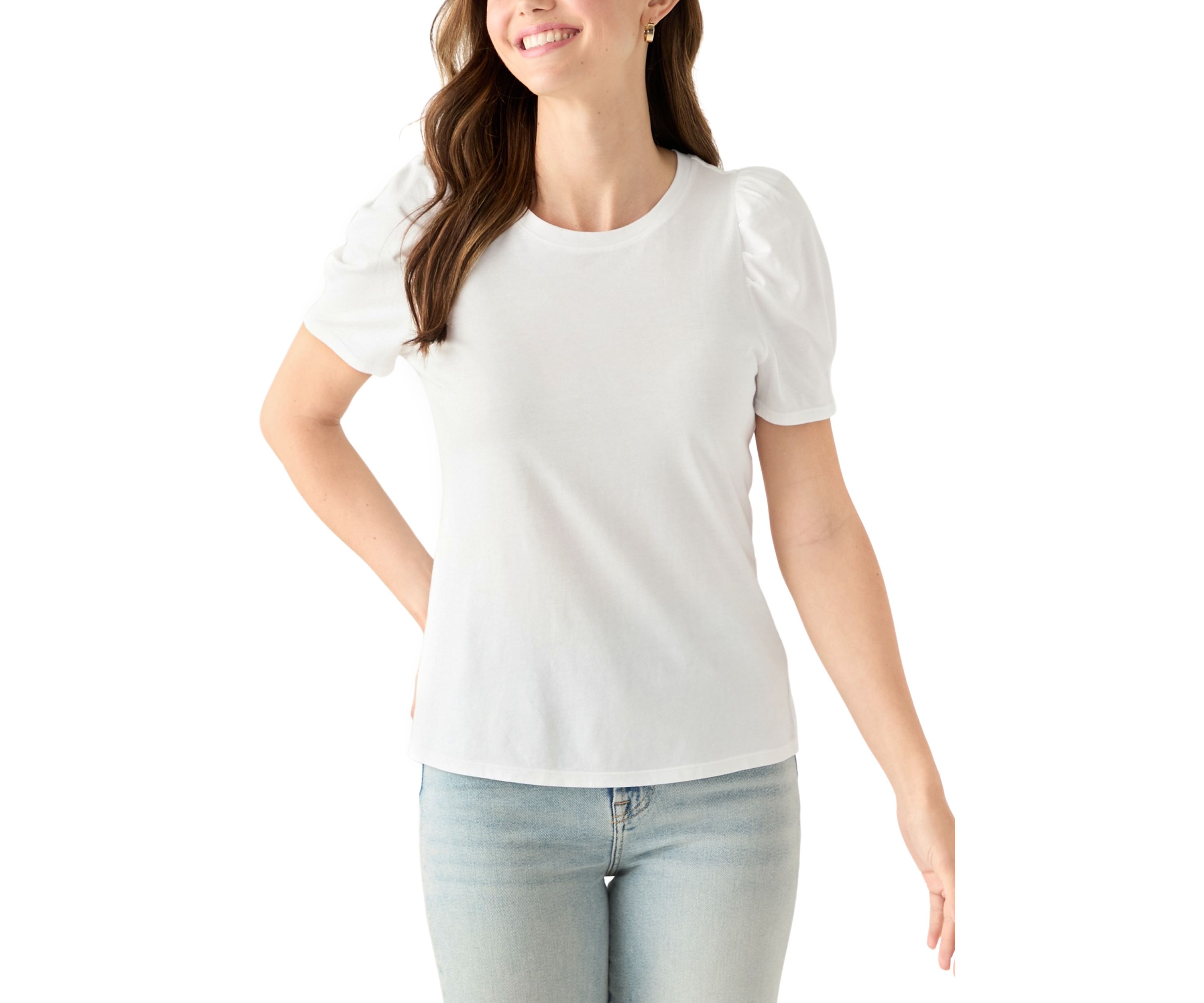 Womens Short Puff Sleeve T-Shirt