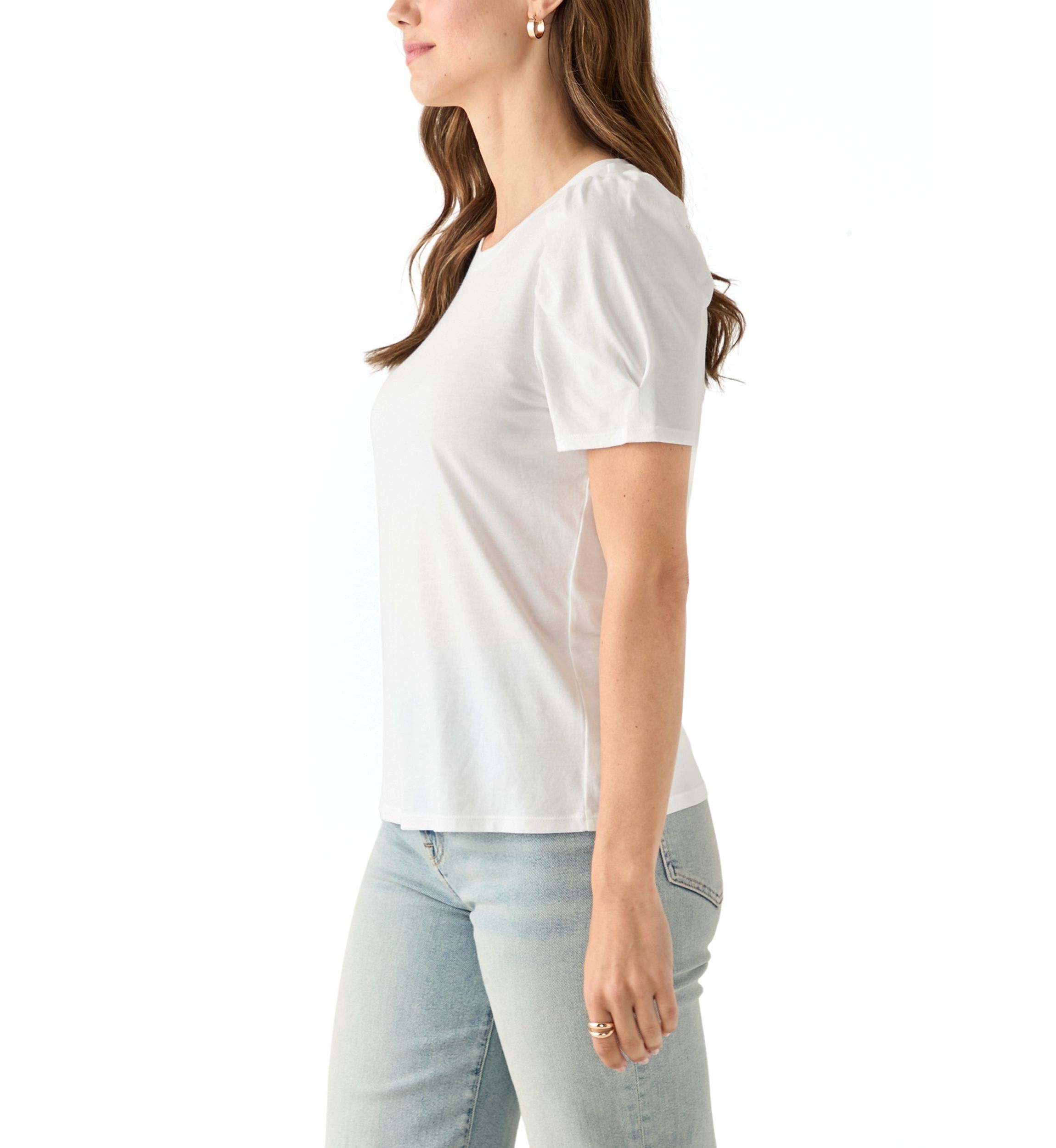 Womens Short Puff Sleeve T-Shirt