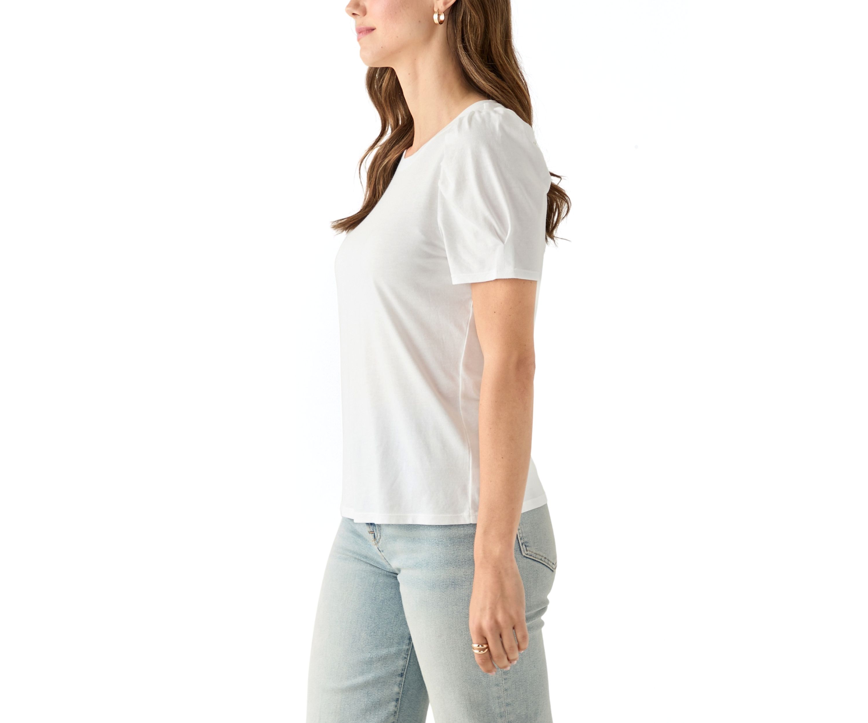 Womens Short Puff Sleeve T-Shirt