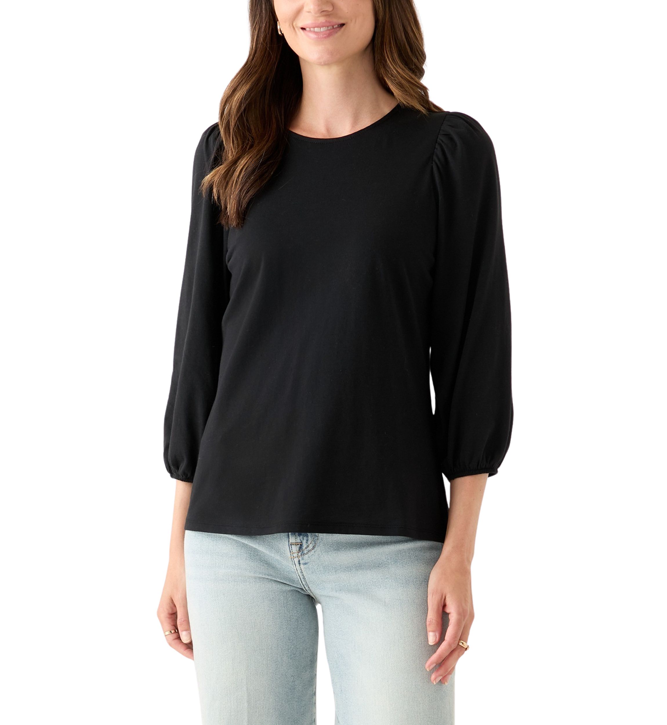 Womens 3/4 Puff Sleeve Top