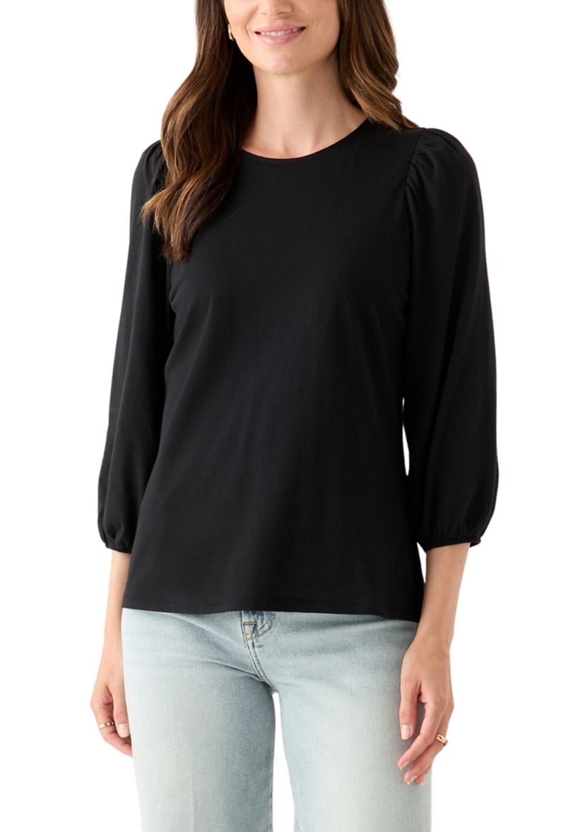 Womens 3/4 Puff Sleeve Top