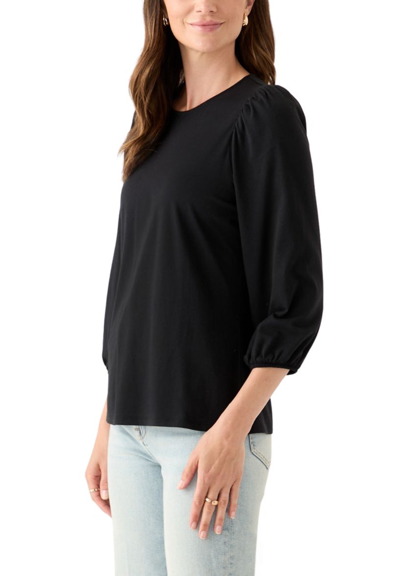 Womens 3/4 Puff Sleeve Top